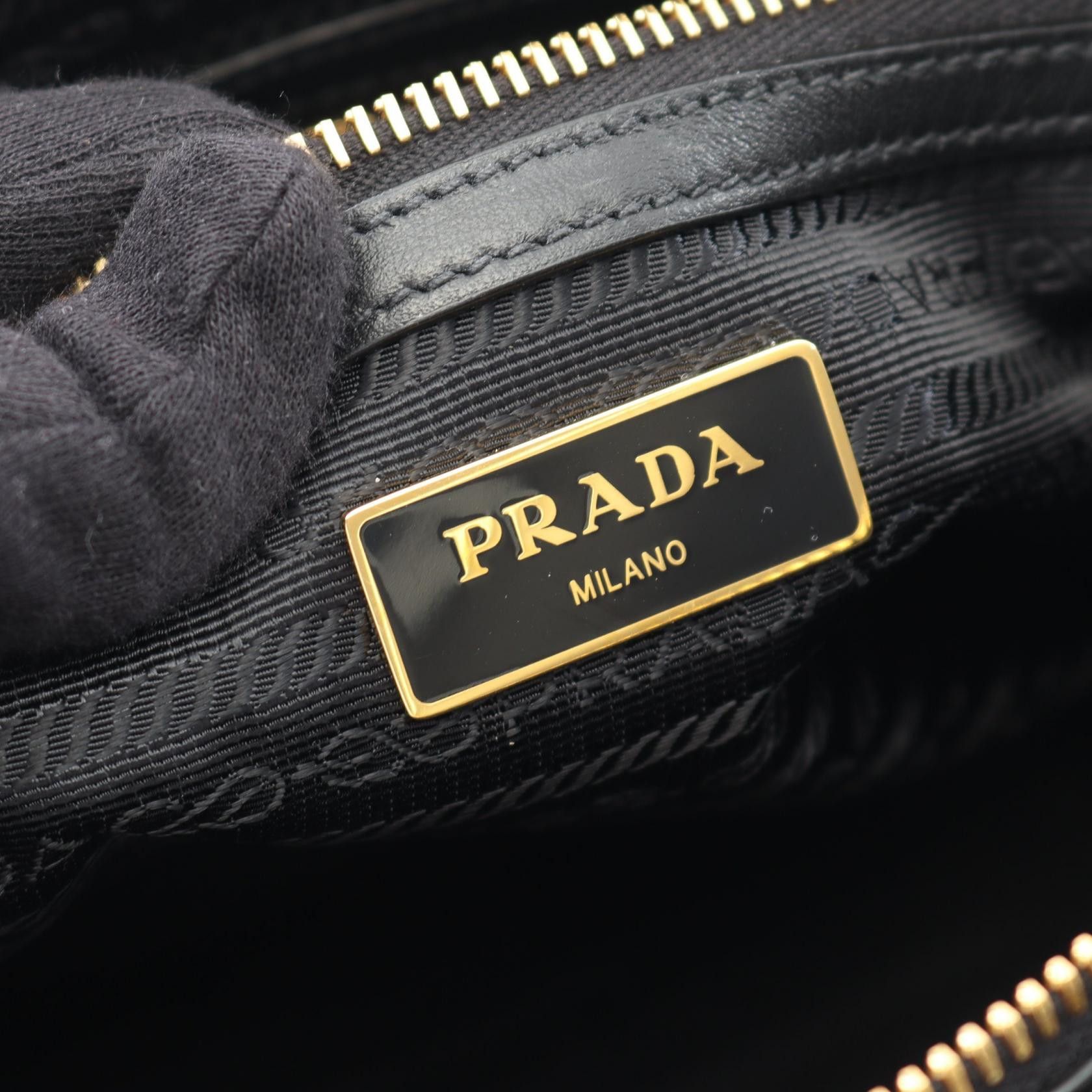 Prada Prada Prada LOGO JACQUARD Canvas Leather Handbag Leather Handbag DUTY FREE for USA Size ONE SIZE - 4 Thumbnail
