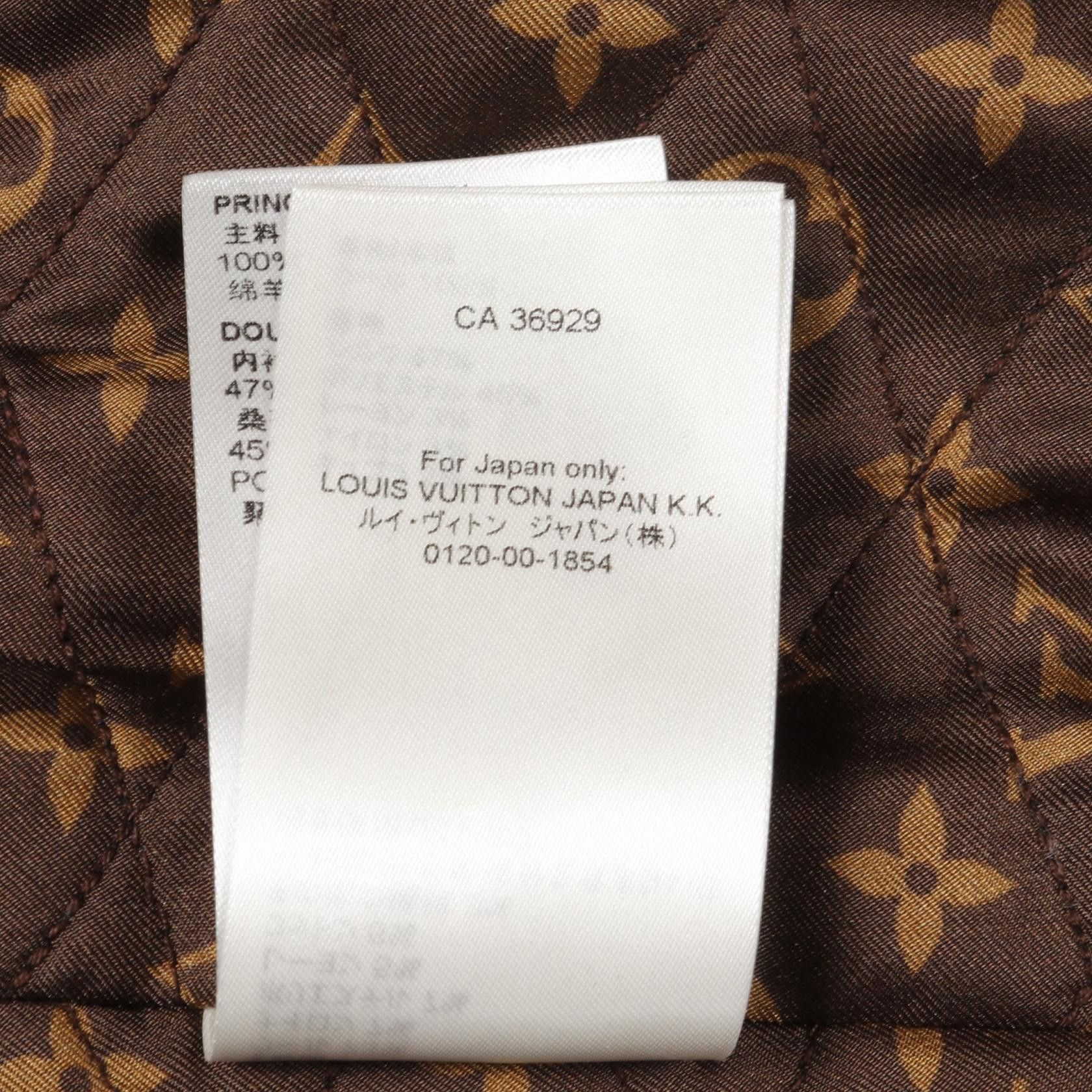 Louis Vuitton Louis Vuitton Louis Vuitton V Patch Wool Leather Jacket Textile Outerwear DUTY FREE for USA Size ONE SIZE - 4 Thumbnail