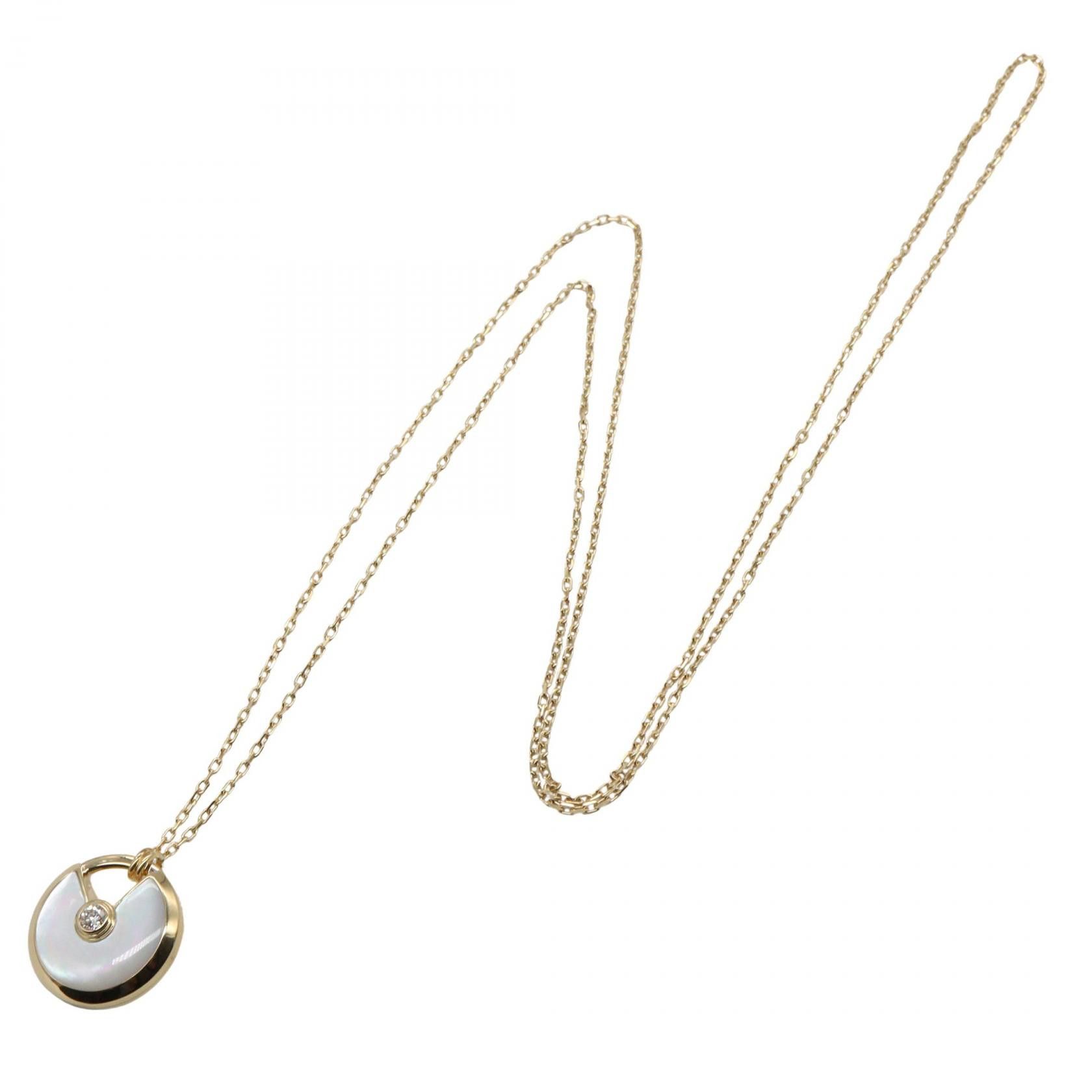 Cartier Cartier Cartier Amulette Mother of Pearl Au750 Diamond Necklace Precious Metal Necklace DUTY FREE for USA Size ONE SIZE - 2 Thumbnail