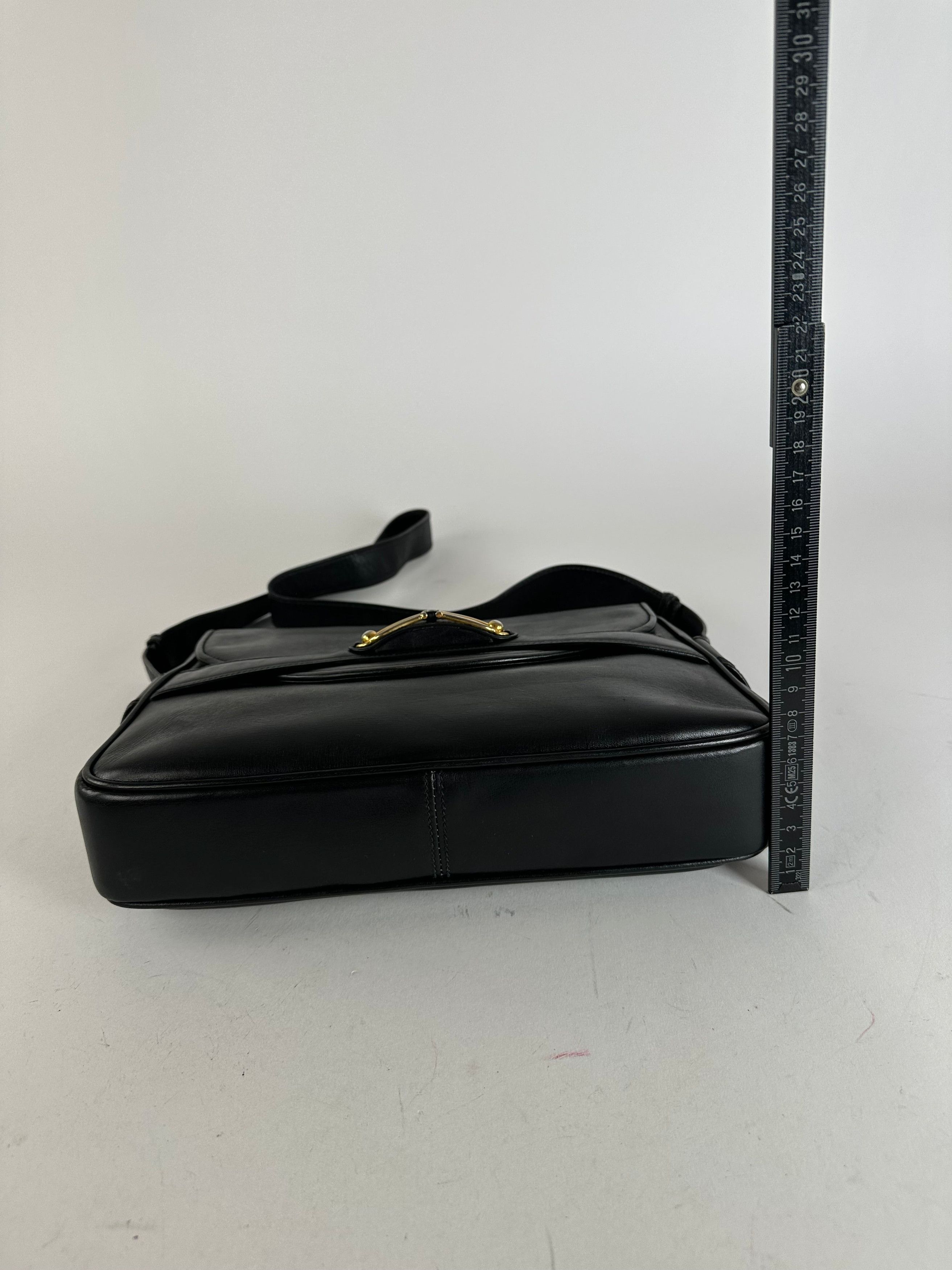 Gucci Vintage Boutique Smooth Leather Flap Shoulder Bag Black Size ONE SIZE - 12 Thumbnail