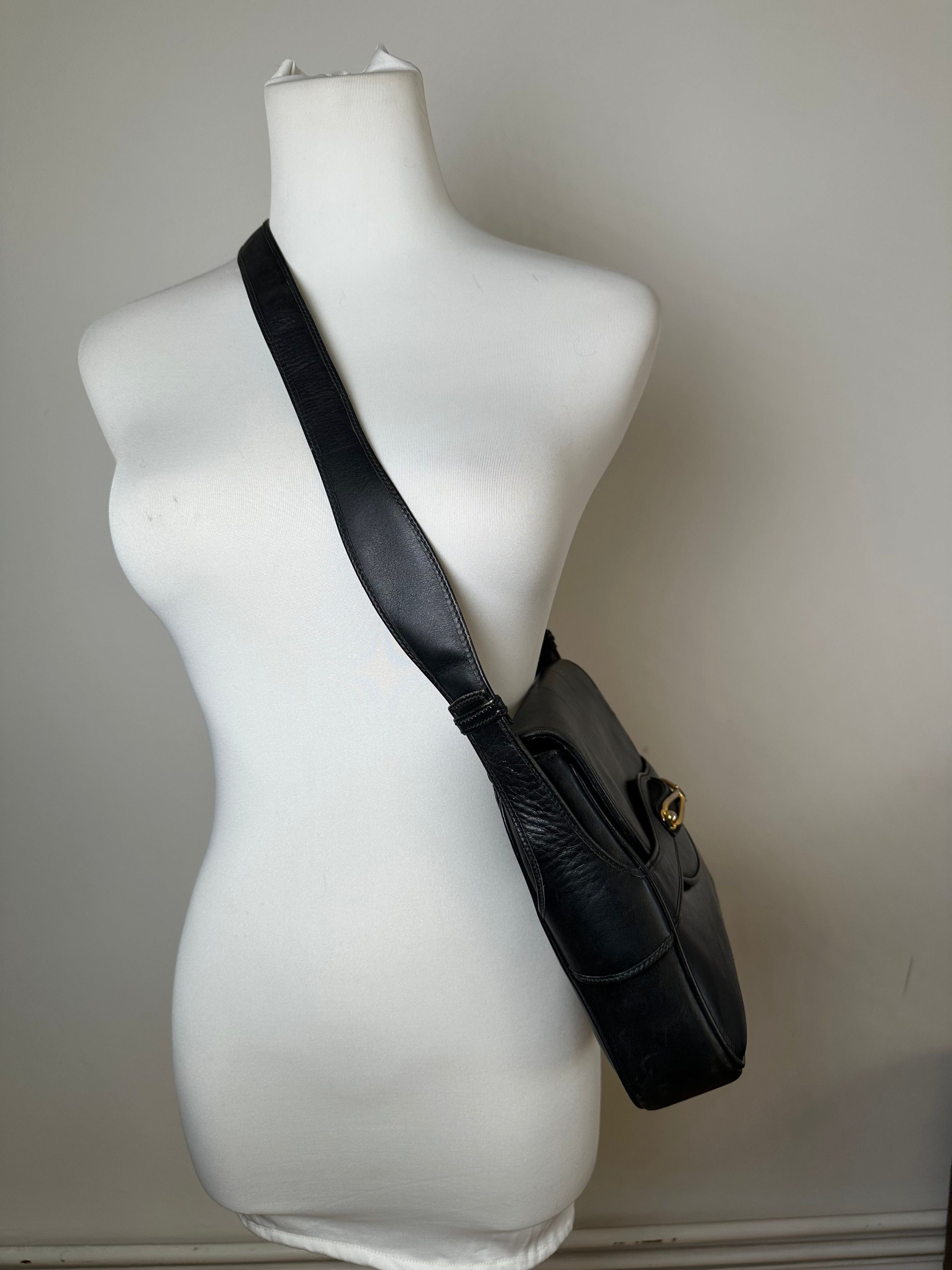 Gucci Vintage Boutique Smooth Leather Flap Shoulder Bag Black Size ONE SIZE - 6 Thumbnail