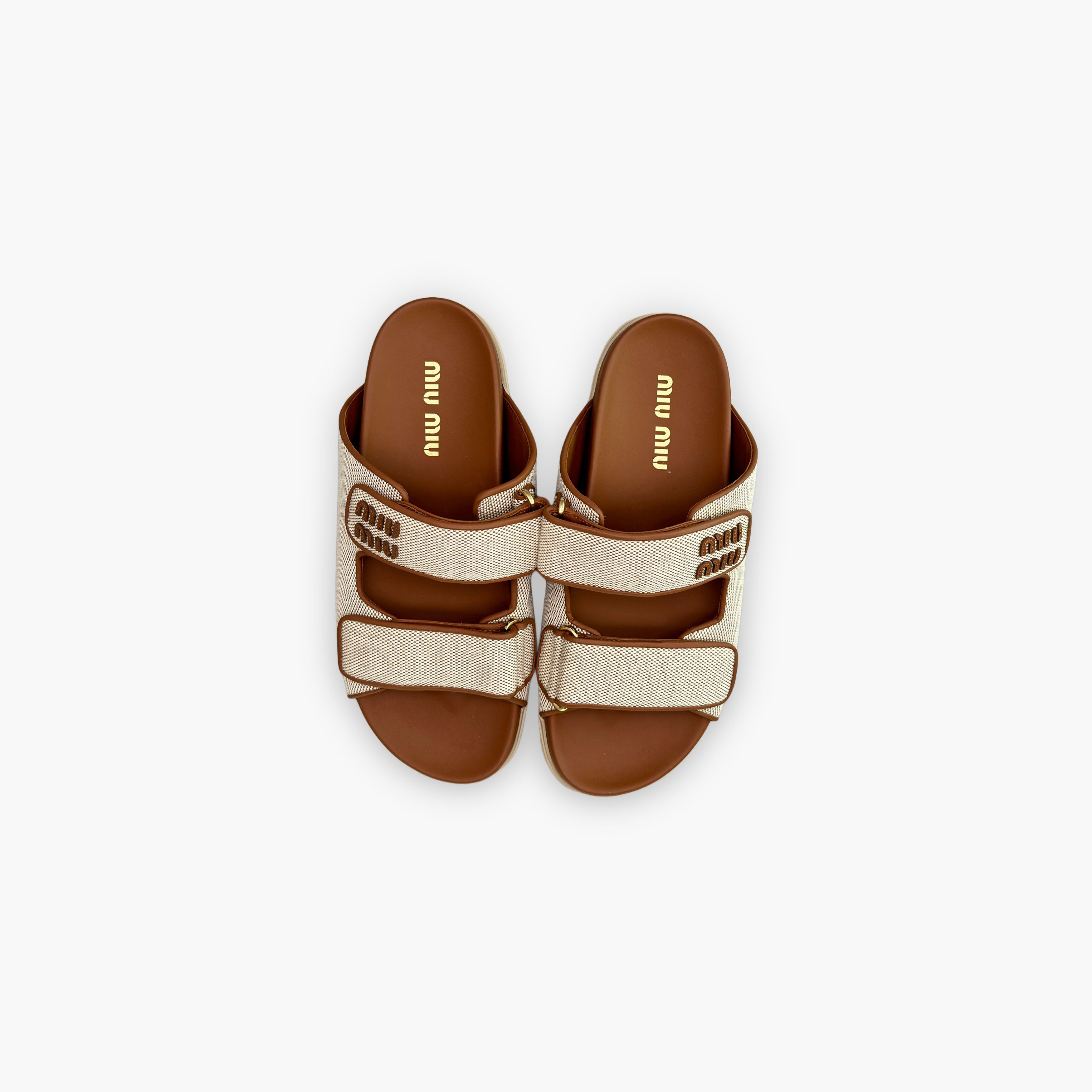 Miu Miu Miu Miu Canvas Sandals Size 39 Size US 9 / IT 39 - 9 Thumbnail
