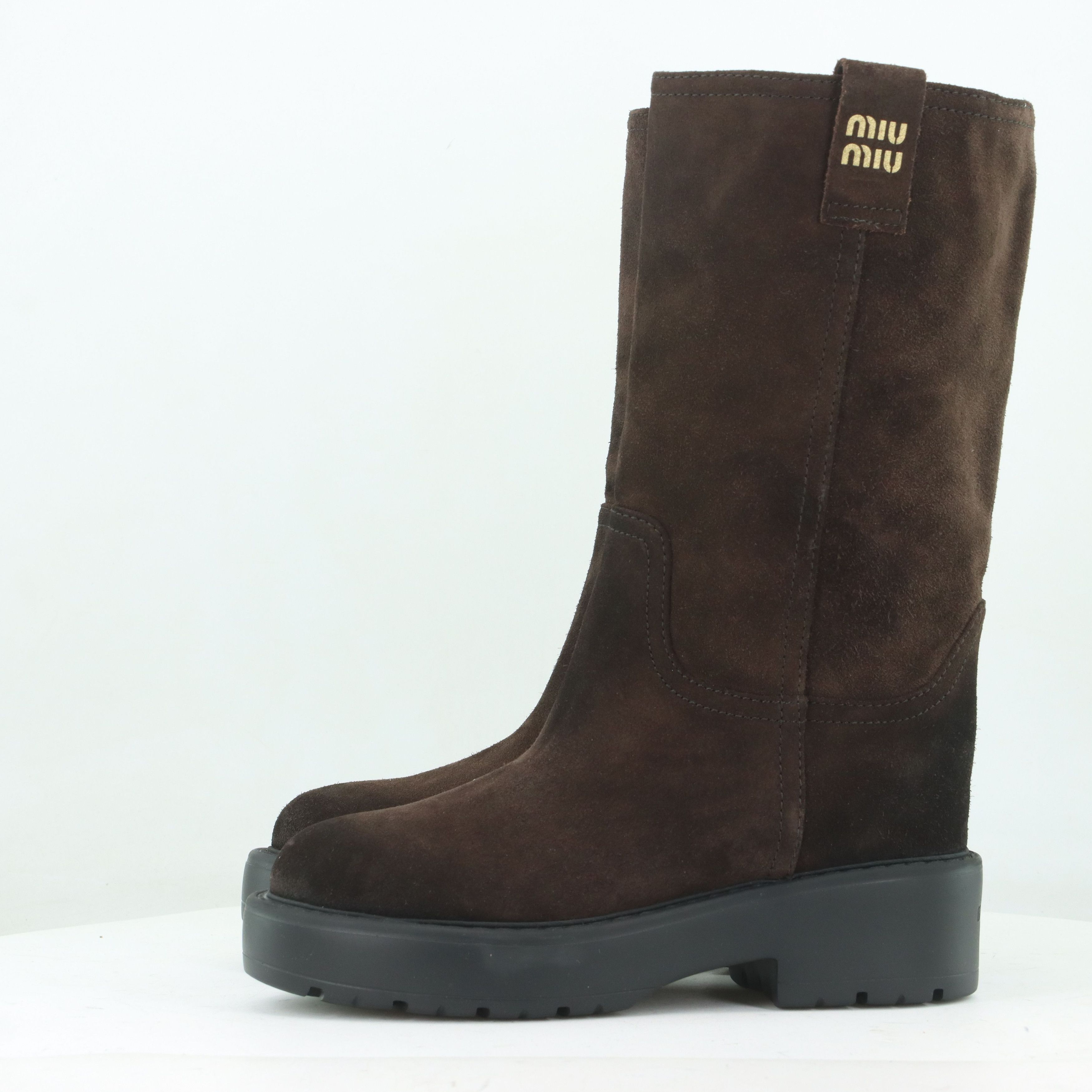 Miu Miu Miu Miu Suede Boots Size 36.5 Size US 6.5 / IT 36.5 - 2 Thumbnail