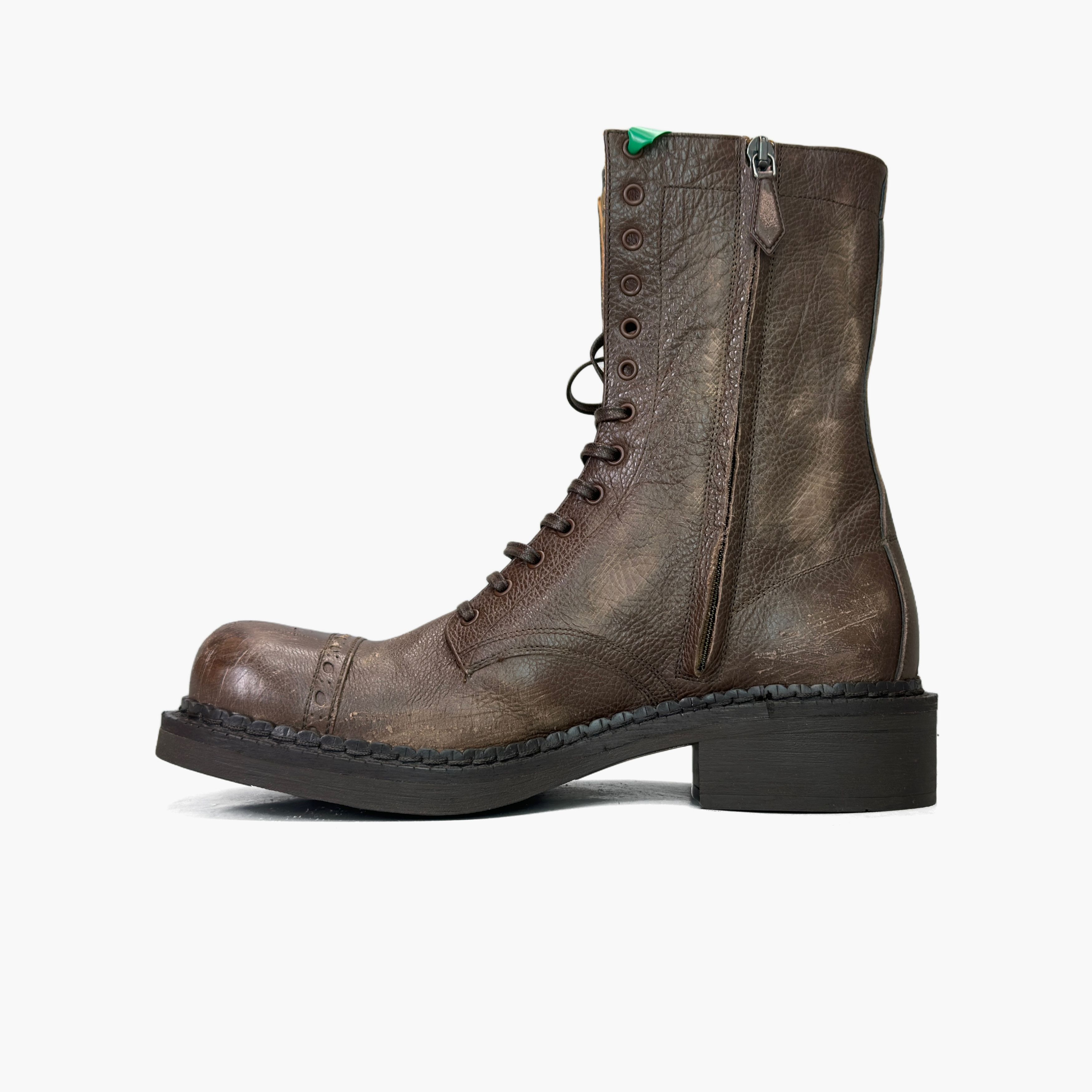 Miu Miu Miu Miu Brown Leather Lace Up Boots Size 37.5 Size US 7.5 / IT 37.5 - 3 Thumbnail