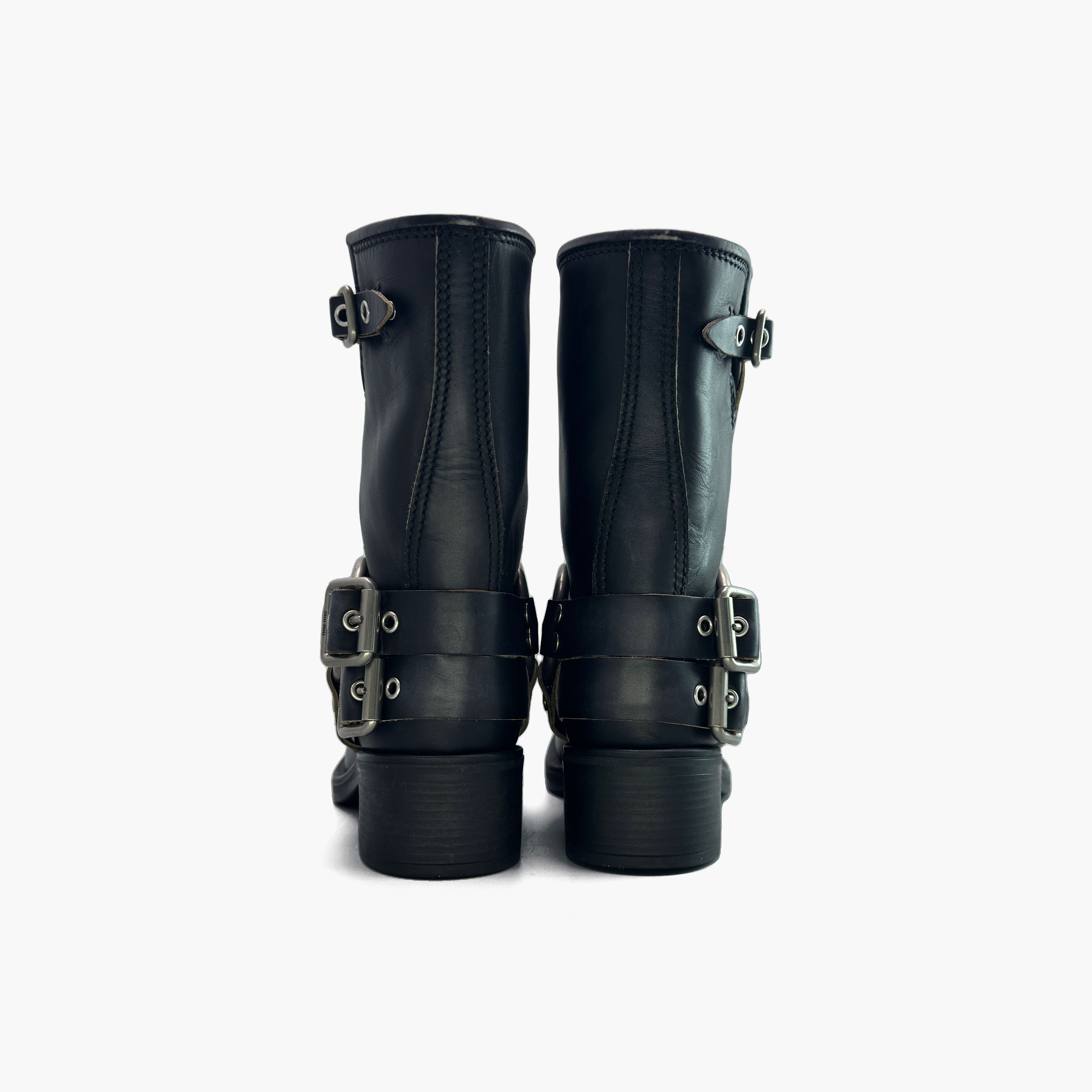 Miu Miu Miu Miu Leather Buckle Boots Size 36.5 Size US 6.5 / IT 36.5 - 6 Thumbnail