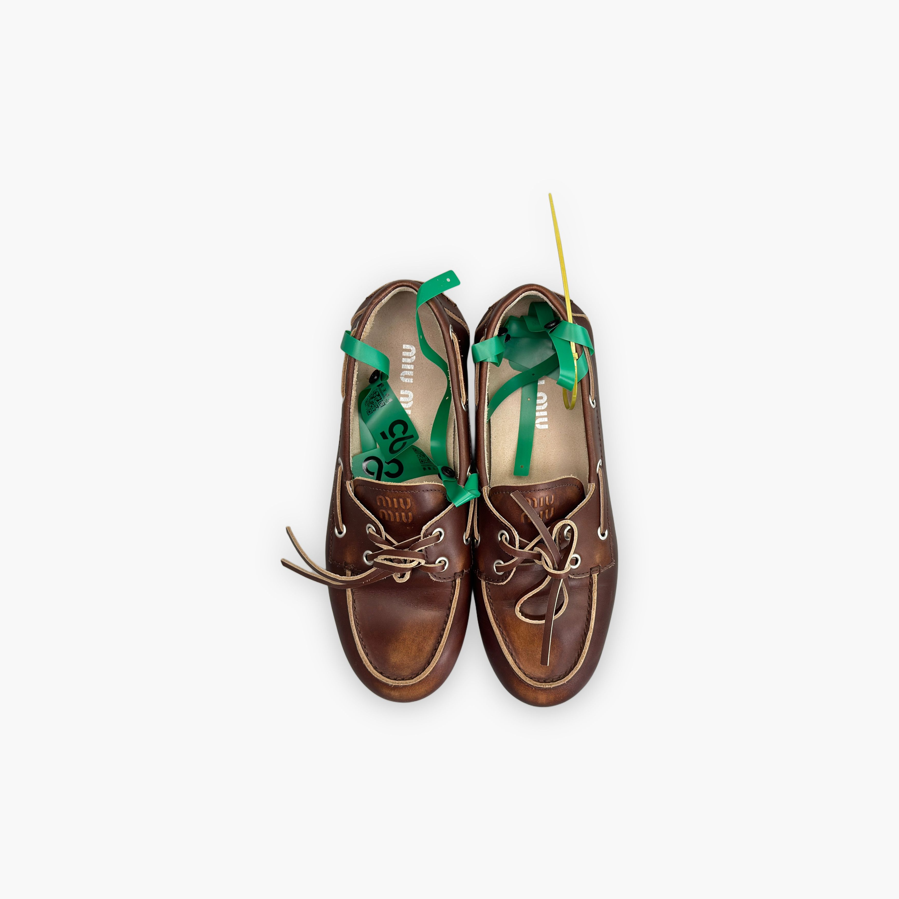 Miu Miu Miu Miu Leather Boat Shoes Size 39 Size US 9 / IT 39 - 9 Thumbnail