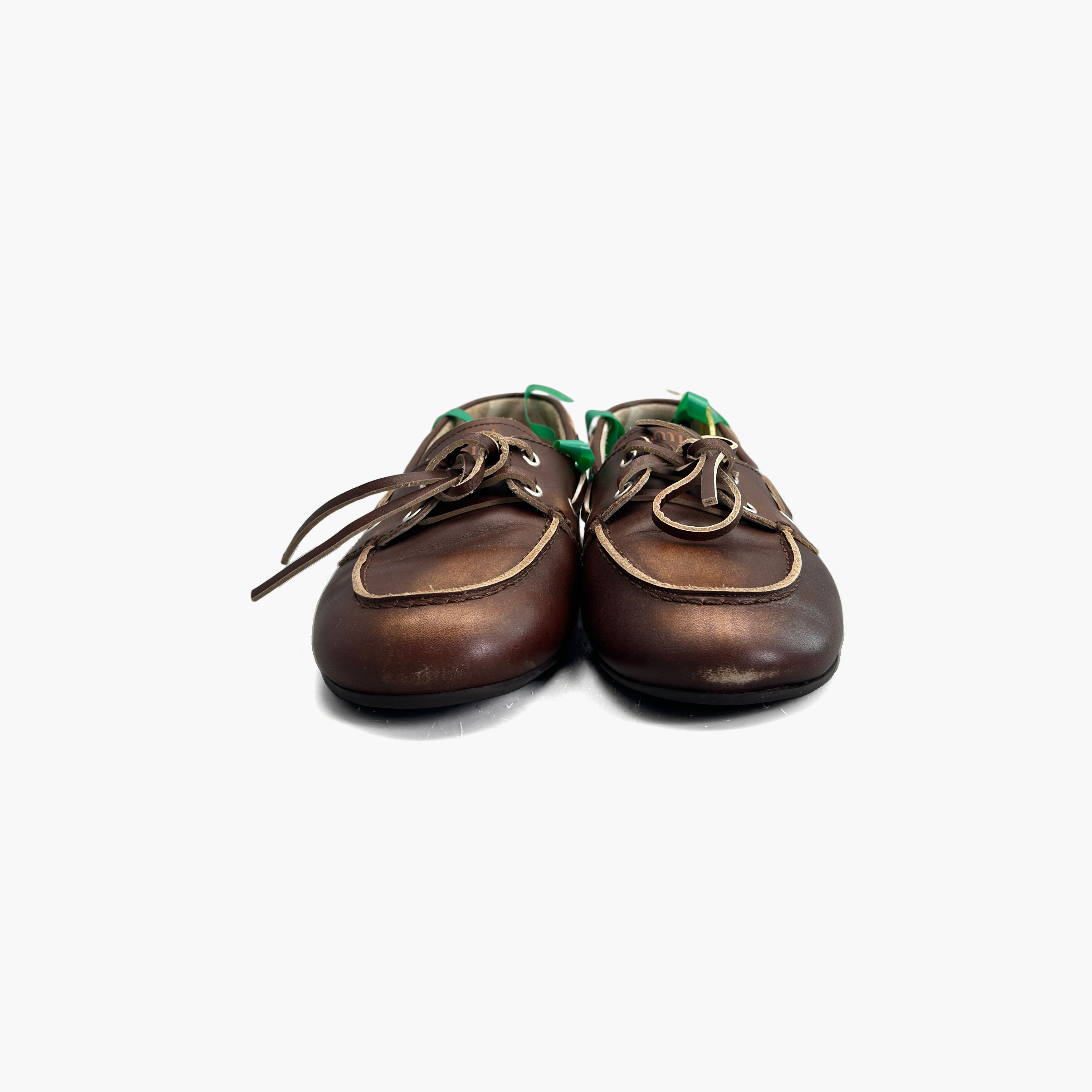 Miu Miu Miu Miu Leather Boat Shoes Size 39 Size US 9 / IT 39 - 5 Thumbnail