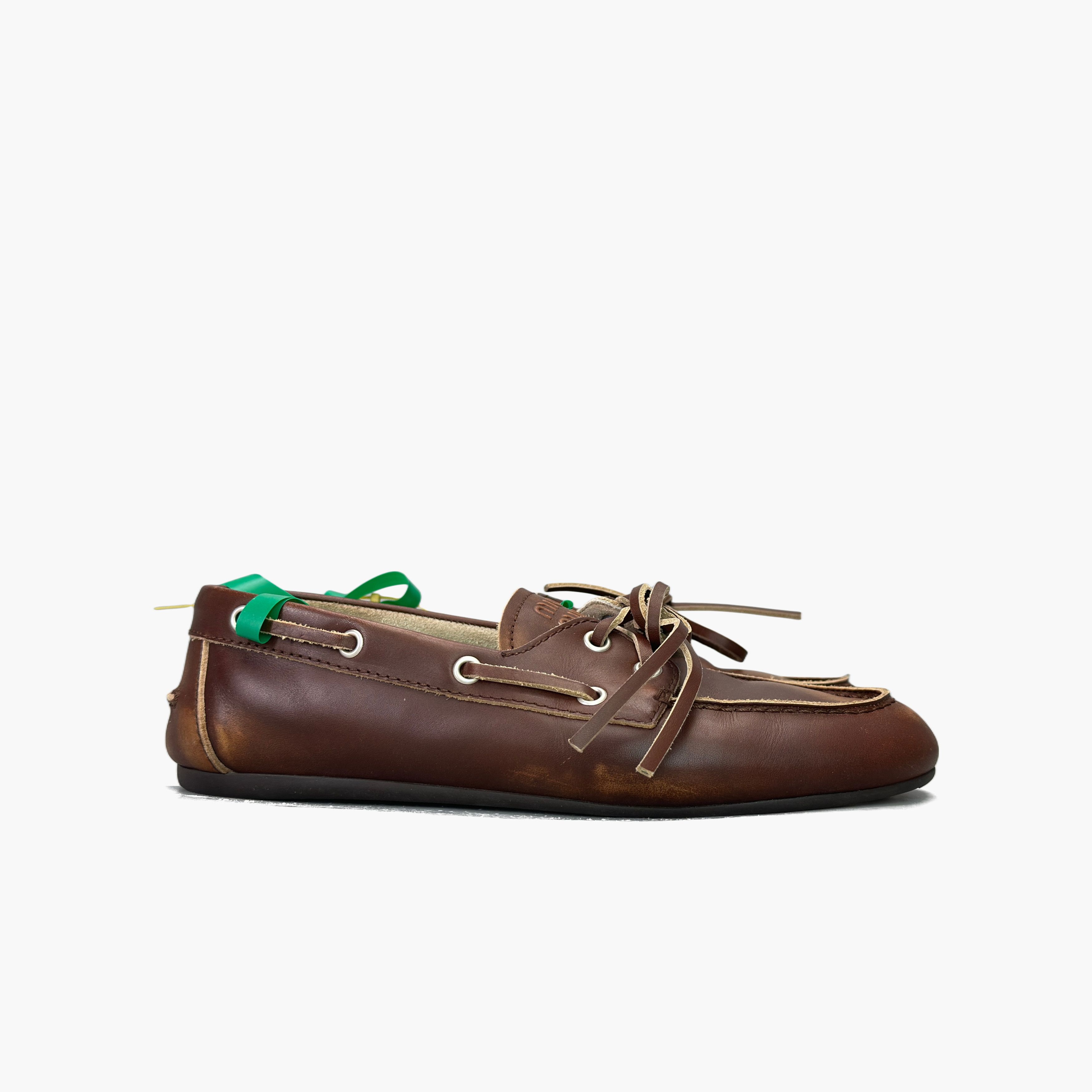 Miu Miu Miu Miu Leather Boat Shoes Size 39 Size US 9 / IT 39 - 4 Thumbnail