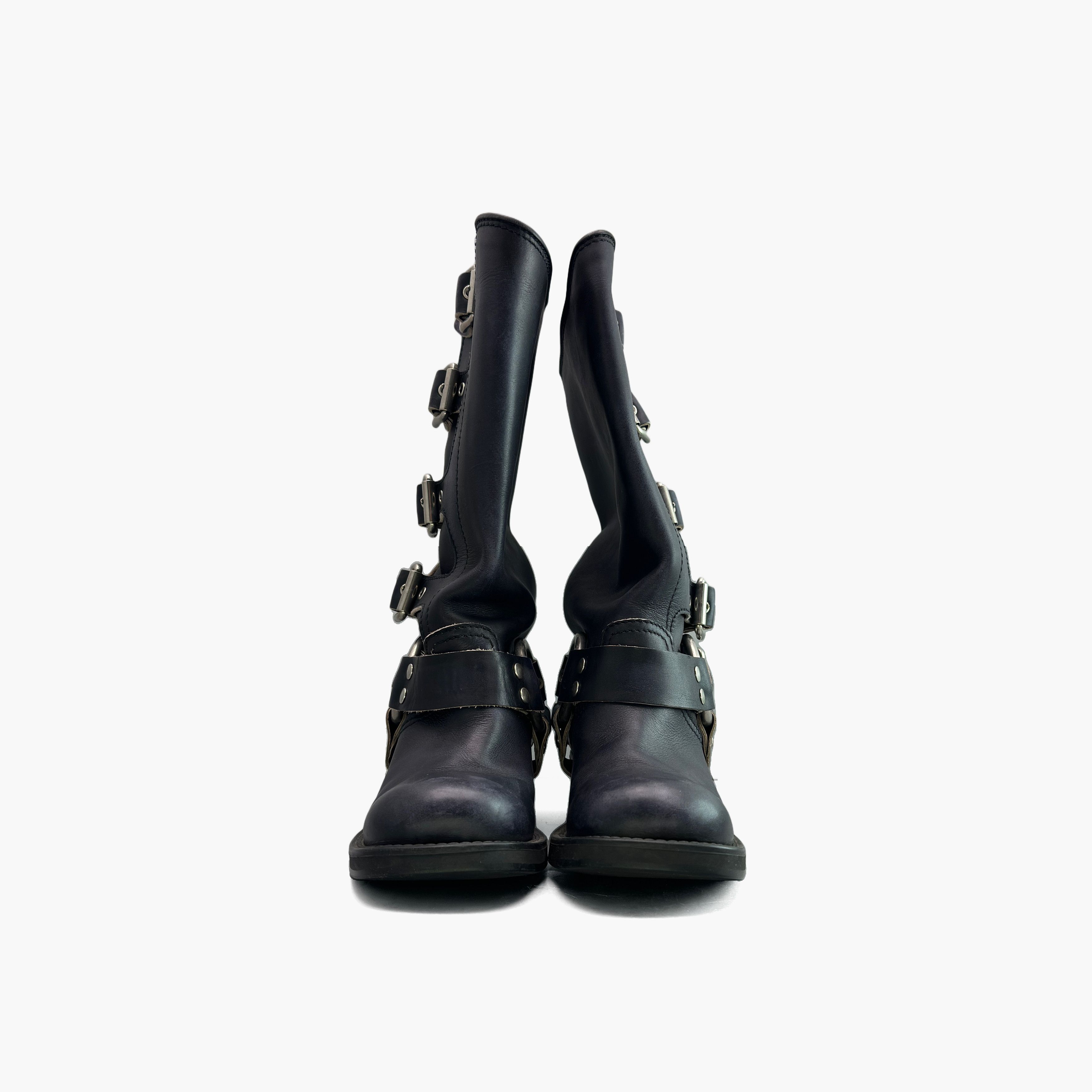 Miu Miu Miu Miu Buckle Leather Boots Size 35 Size US 5 / IT 35 - 5 Thumbnail
