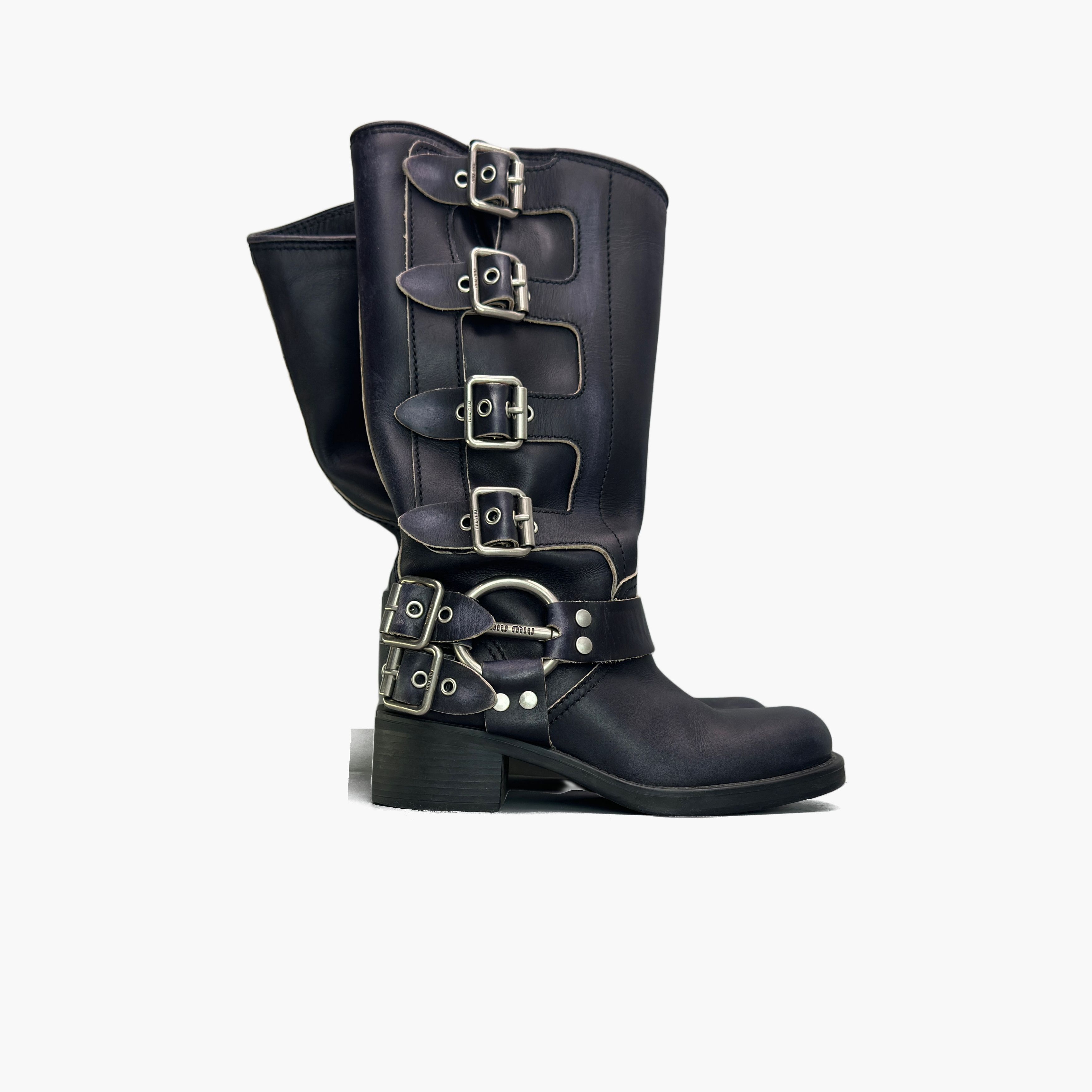 Miu Miu Miu Miu Buckle Leather Boots Size 35 Size US 5 / IT 35 - 4 Thumbnail