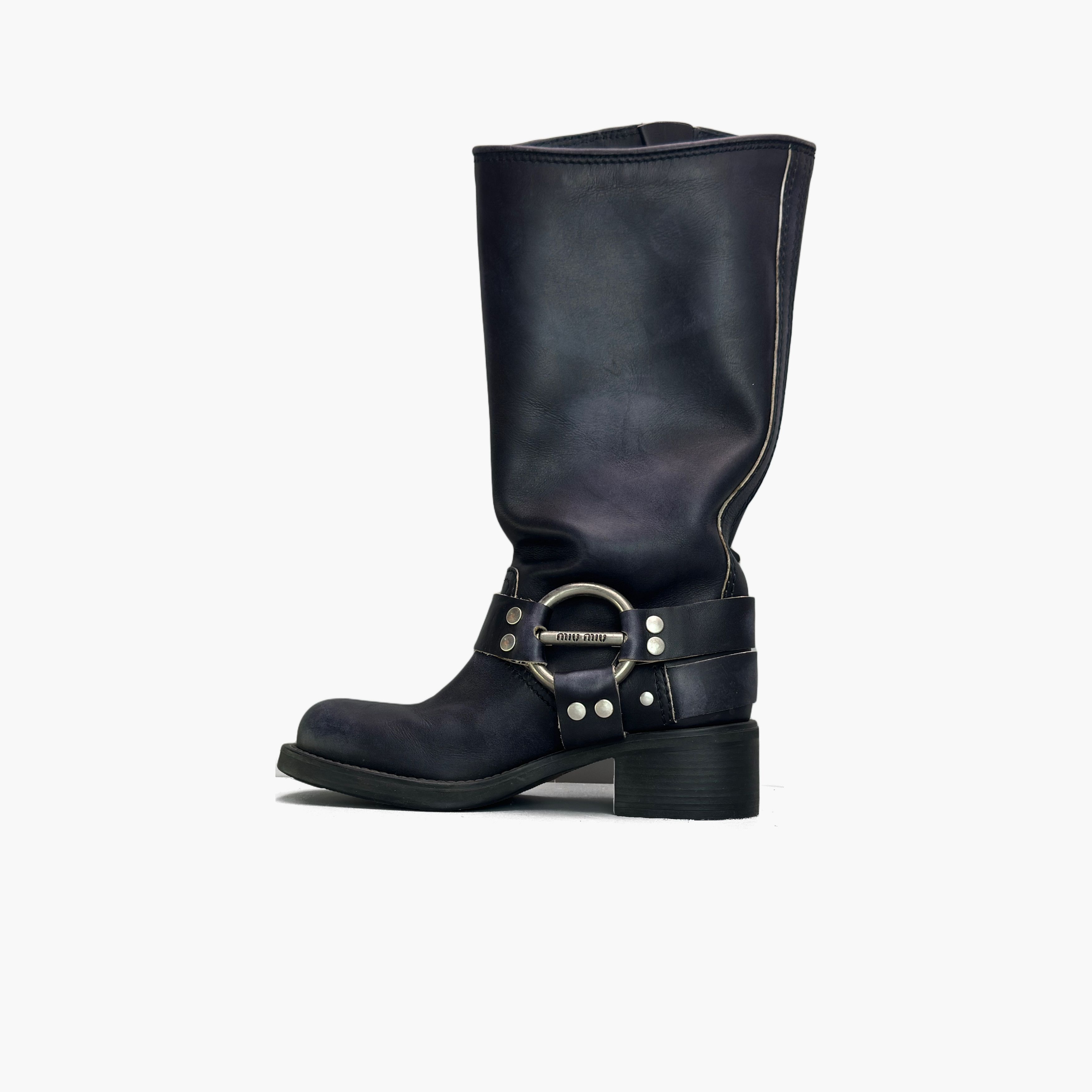 Miu Miu Miu Miu Buckle Leather Boots Size 35 Size US 5 / IT 35 - 3 Thumbnail