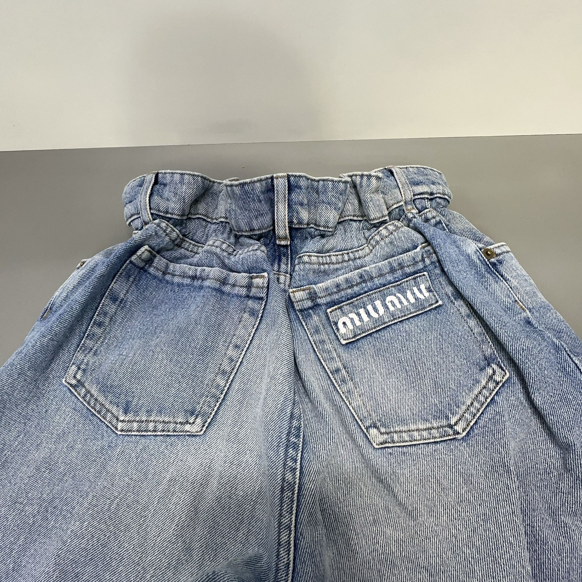 Miu Miu Miu Miu Logo Patch Denim Shorts Size 27 Size 27" / US 4 / IT 40 - 9 Thumbnail