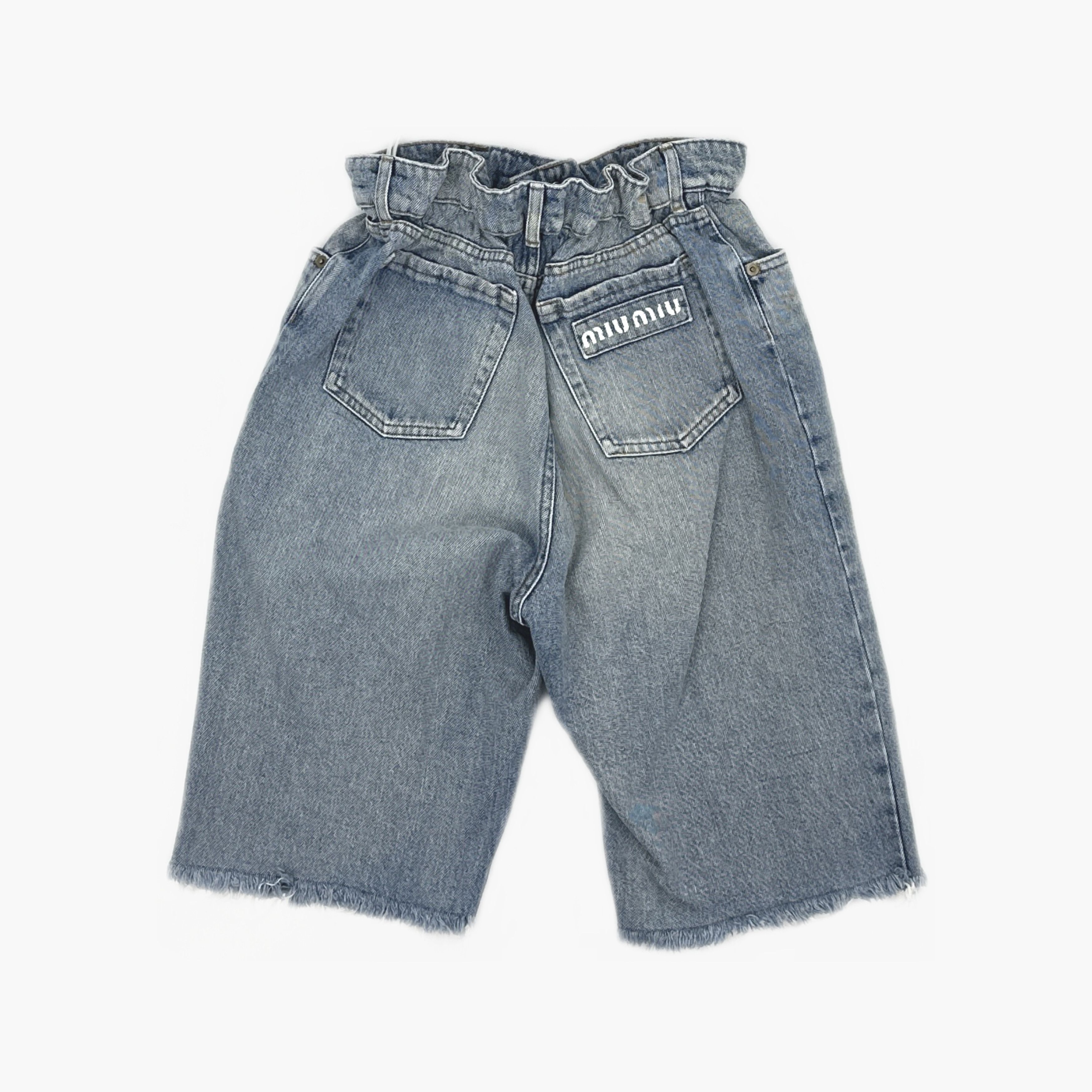 Miu Miu Miu Miu Logo Patch Denim Shorts Size 27 Size 27" / US 4 / IT 40 - 2 Thumbnail