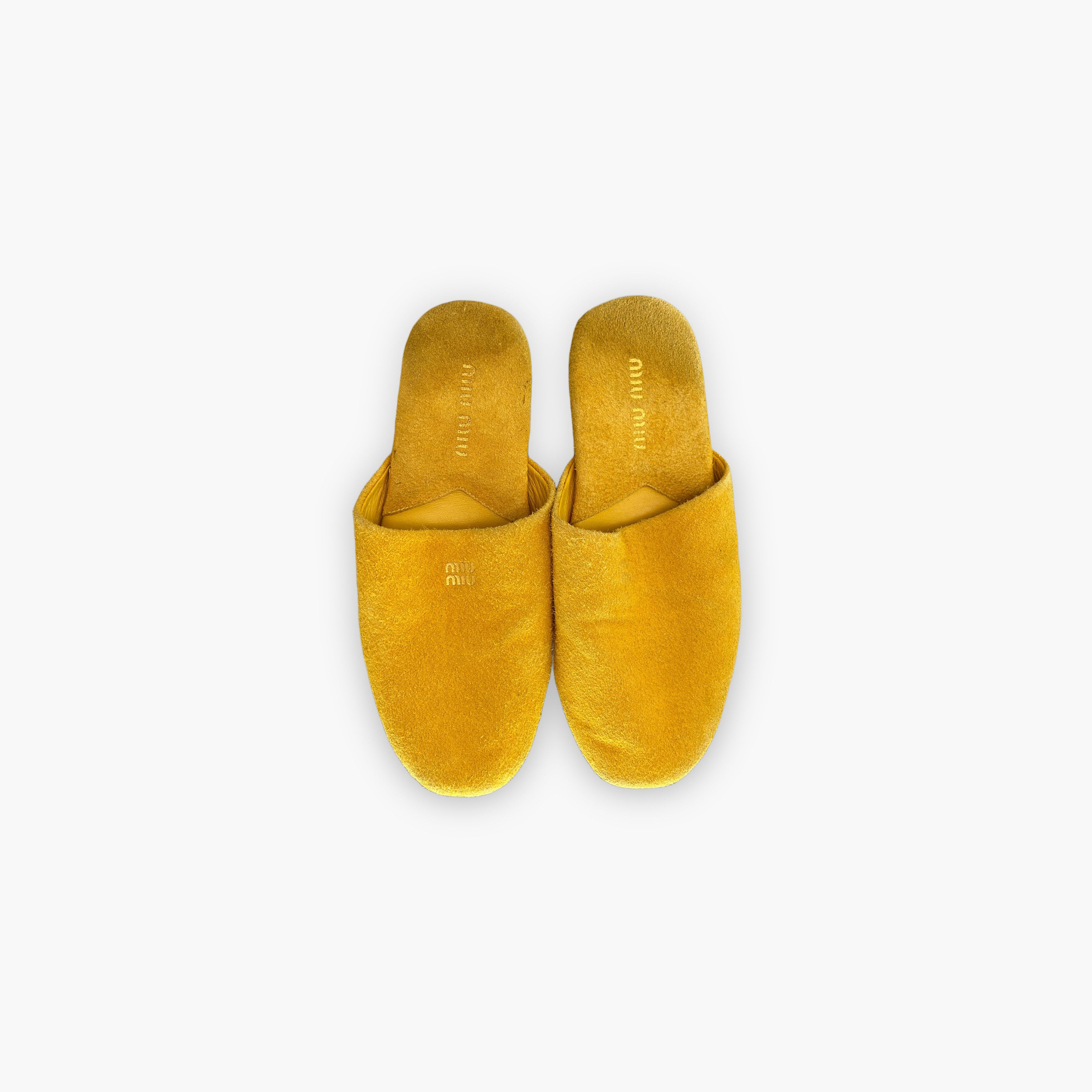 Miu Miu Miu Miu Suede Logo Slides Size 38 Size US 8 / IT 38 - 9 Thumbnail
