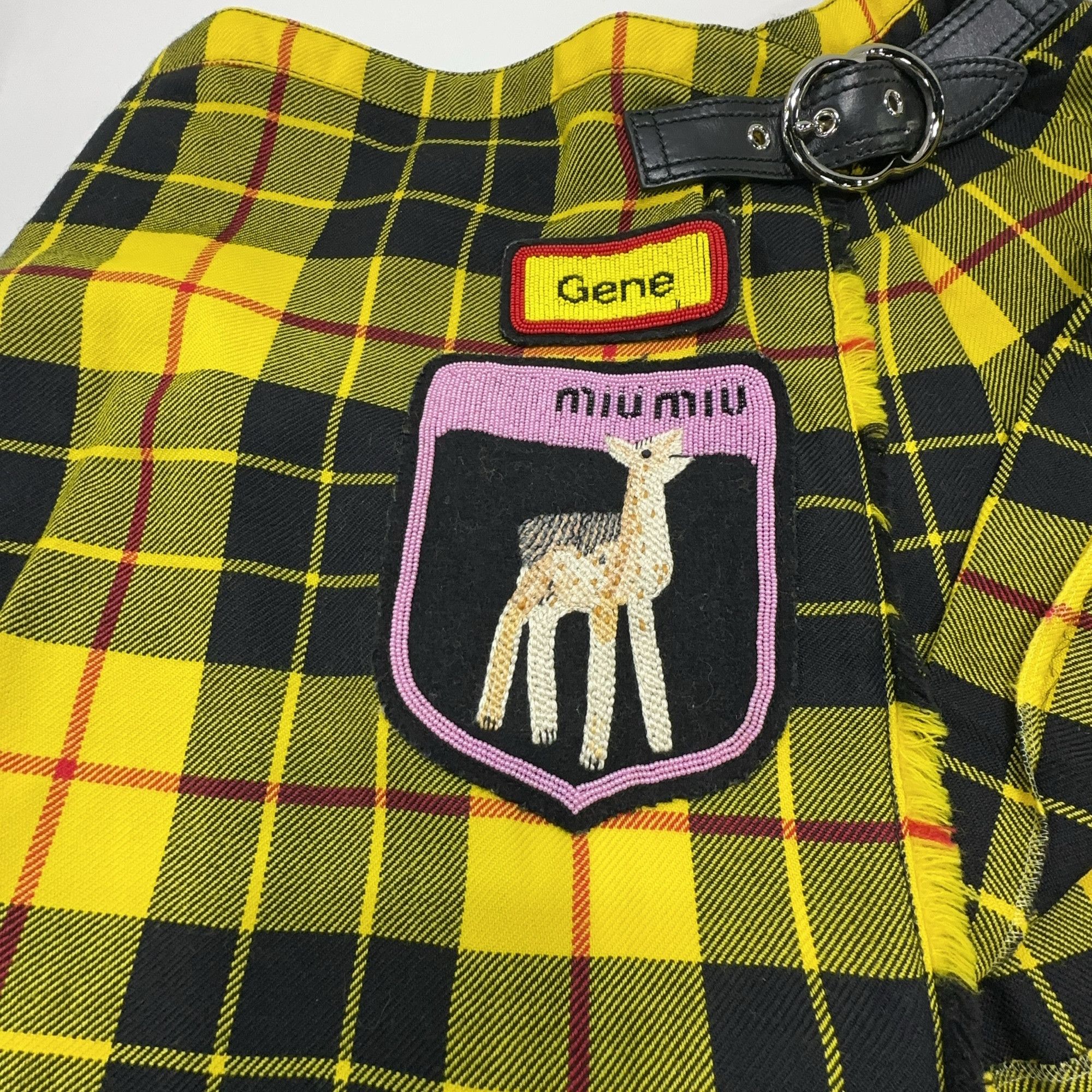 Miu Miu Miu Miu Plaid Deer Patch Mini Skirt Size 38 Size 26" / US 2 / IT 38 - 5 Thumbnail