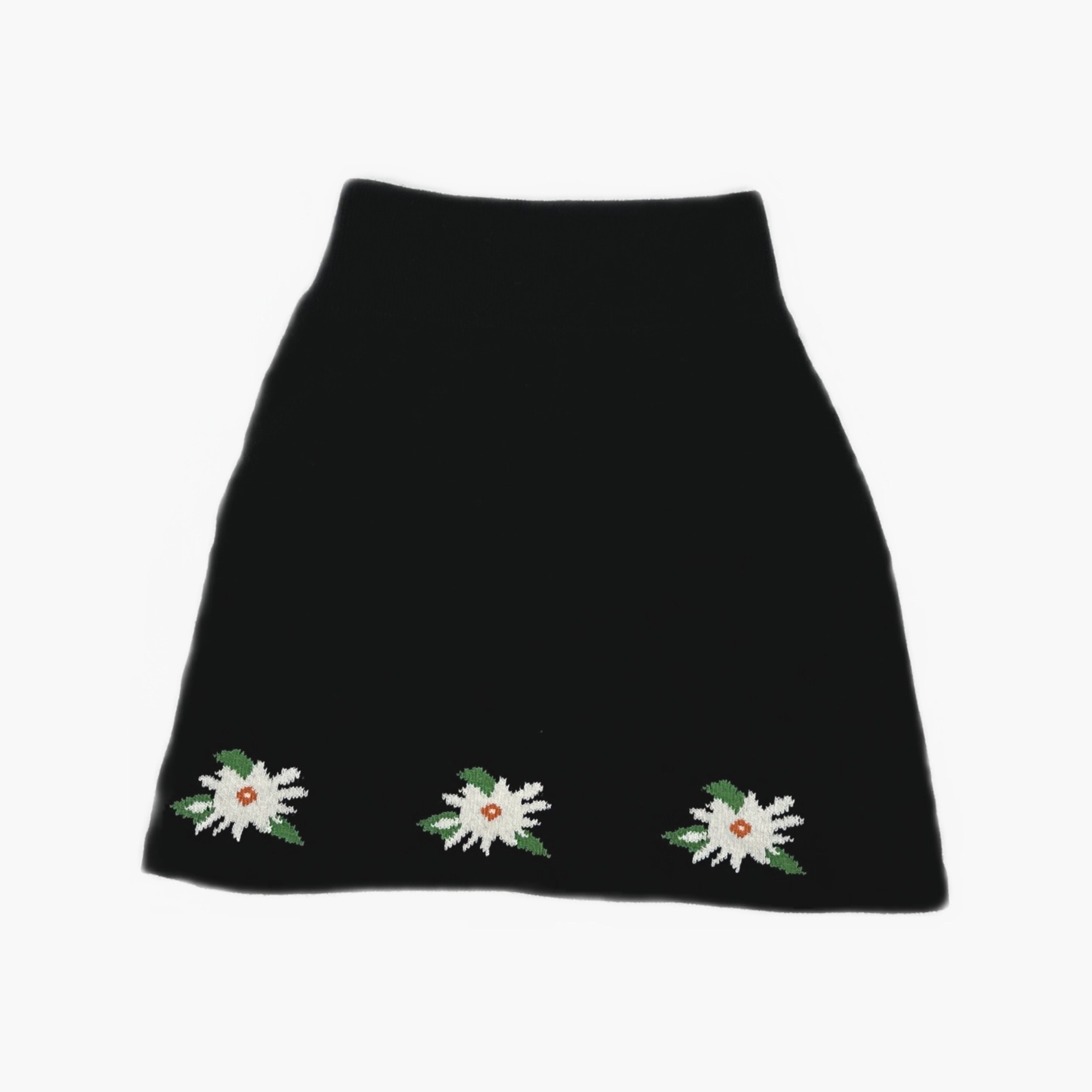 Miu Miu Miu Miu Floral Embroidered Knit Mini Skirt Size 40 Size 27" / US 4 / IT 40 - 2 Thumbnail