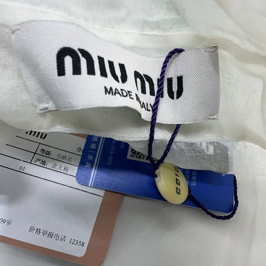 Miu Miu Miu Miu Ruffled Sheer Button Up Size 36 Size XS / US 0-2 / IT 36-38 - 6 Thumbnail