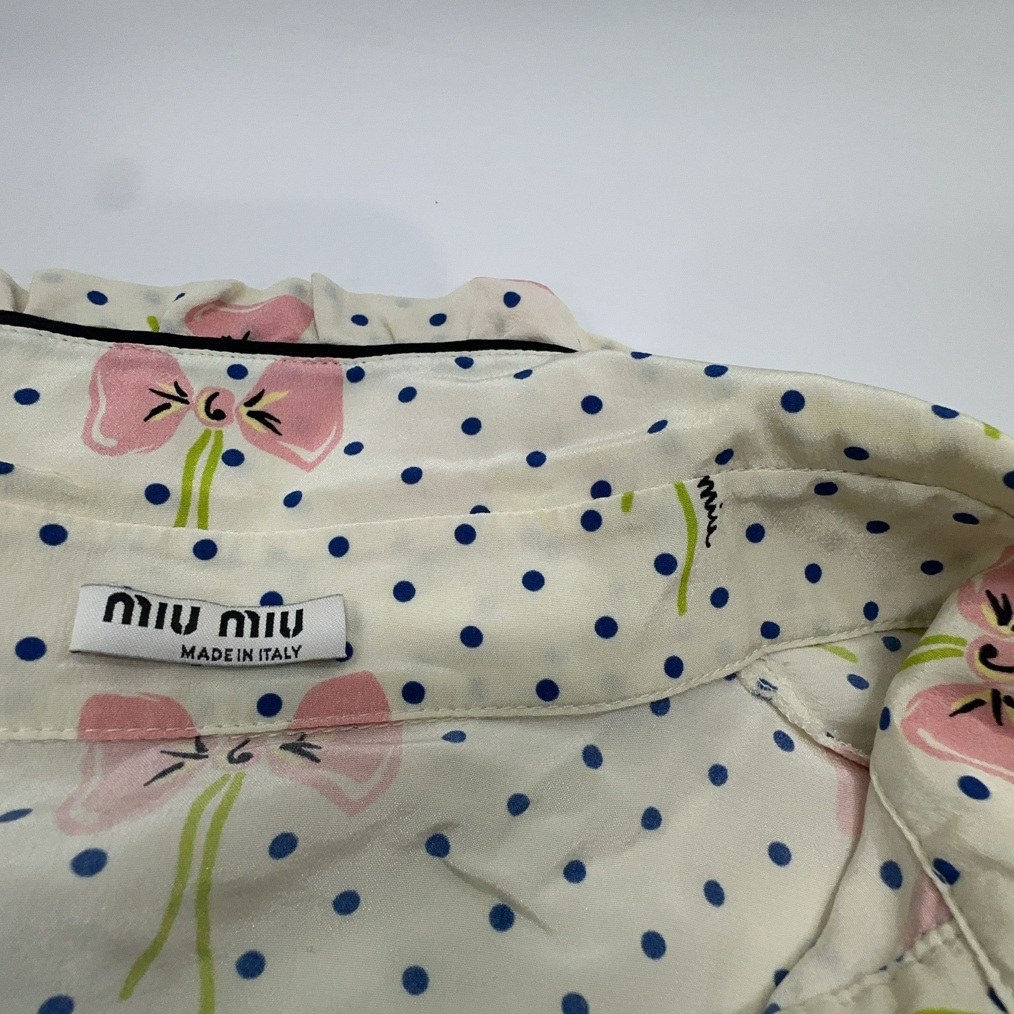 Miu Miu Miu Miu Bow Polka Dot Shirt Size 40 Size S / US 4 / IT 40 - 7 Thumbnail