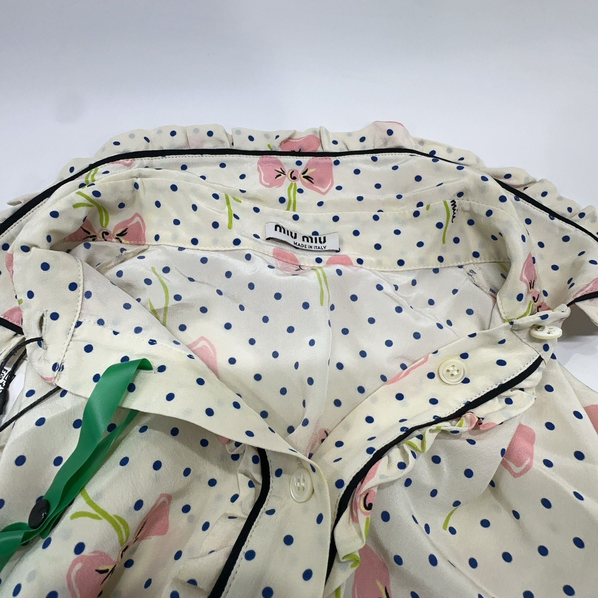 Miu Miu Miu Miu Bow Polka Dot Shirt Size 40 Size S / US 4 / IT 40 - 6 Thumbnail