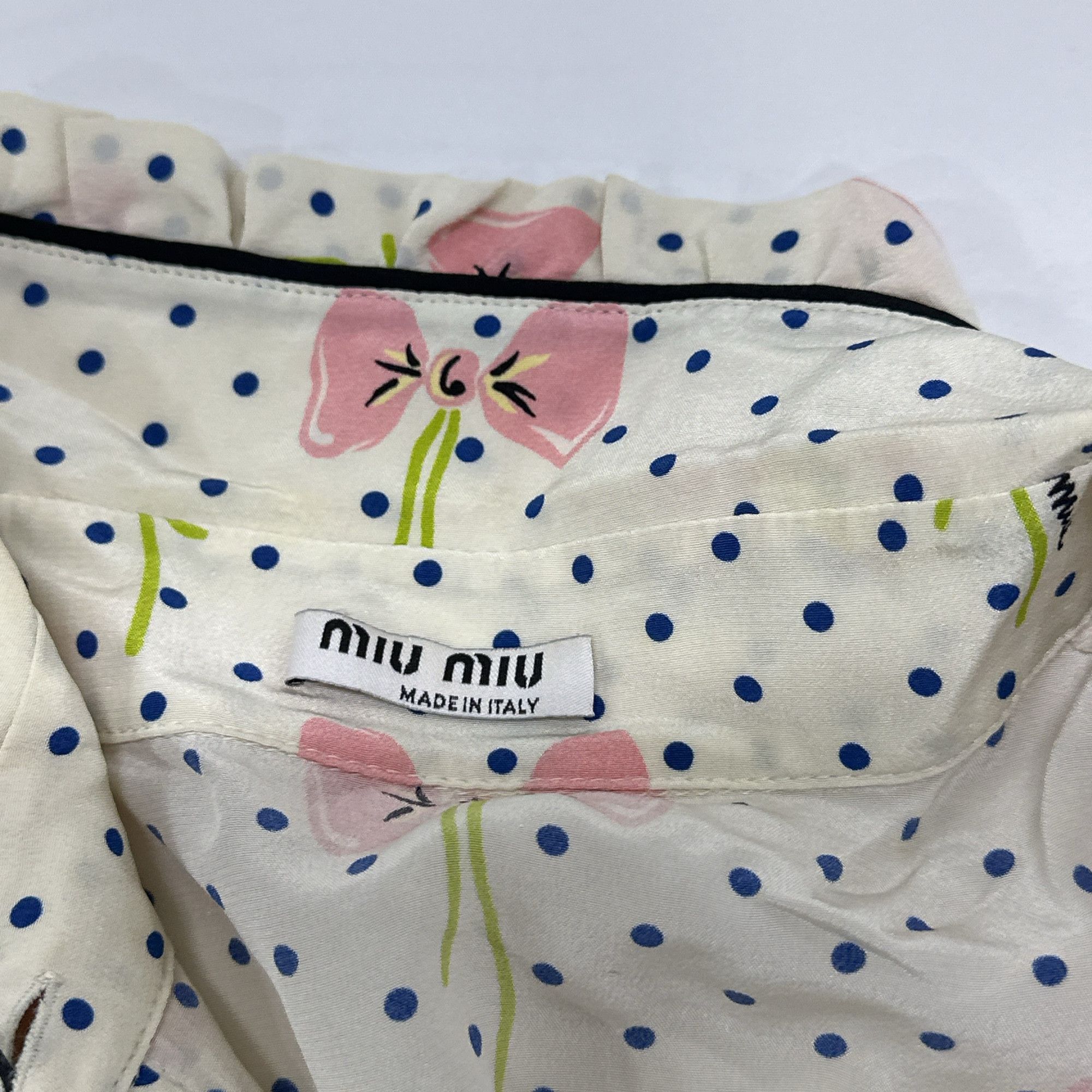 Miu Miu Miu Miu Bow Polka Dot Shirt Size 40 Size S / US 4 / IT 40 - 5 Thumbnail