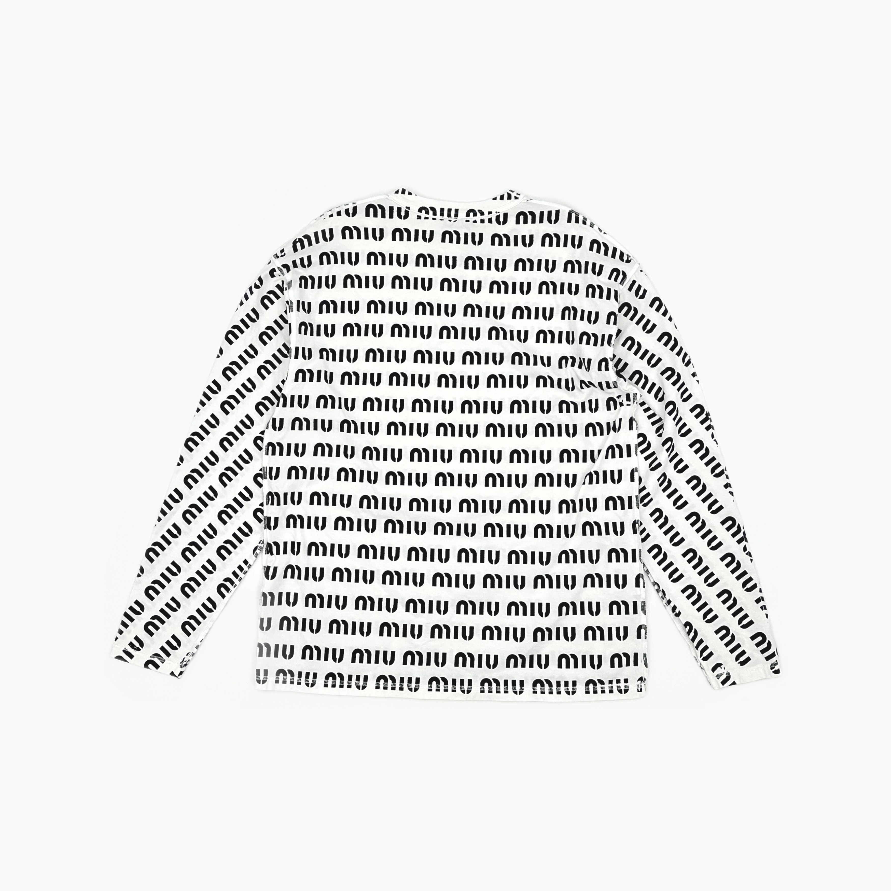 Miu Miu Miu Miu Logo Print Long Sleeve T-Shirt Size M Size M / US 6-8 / IT 42-44 - 2 Thumbnail