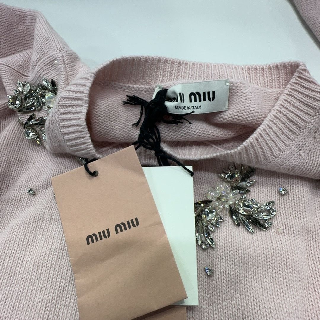 Miu Miu Miu Miu Crystal Embellished Cardigan Size 40 Size S / US 4 / IT 40 - 3 Thumbnail