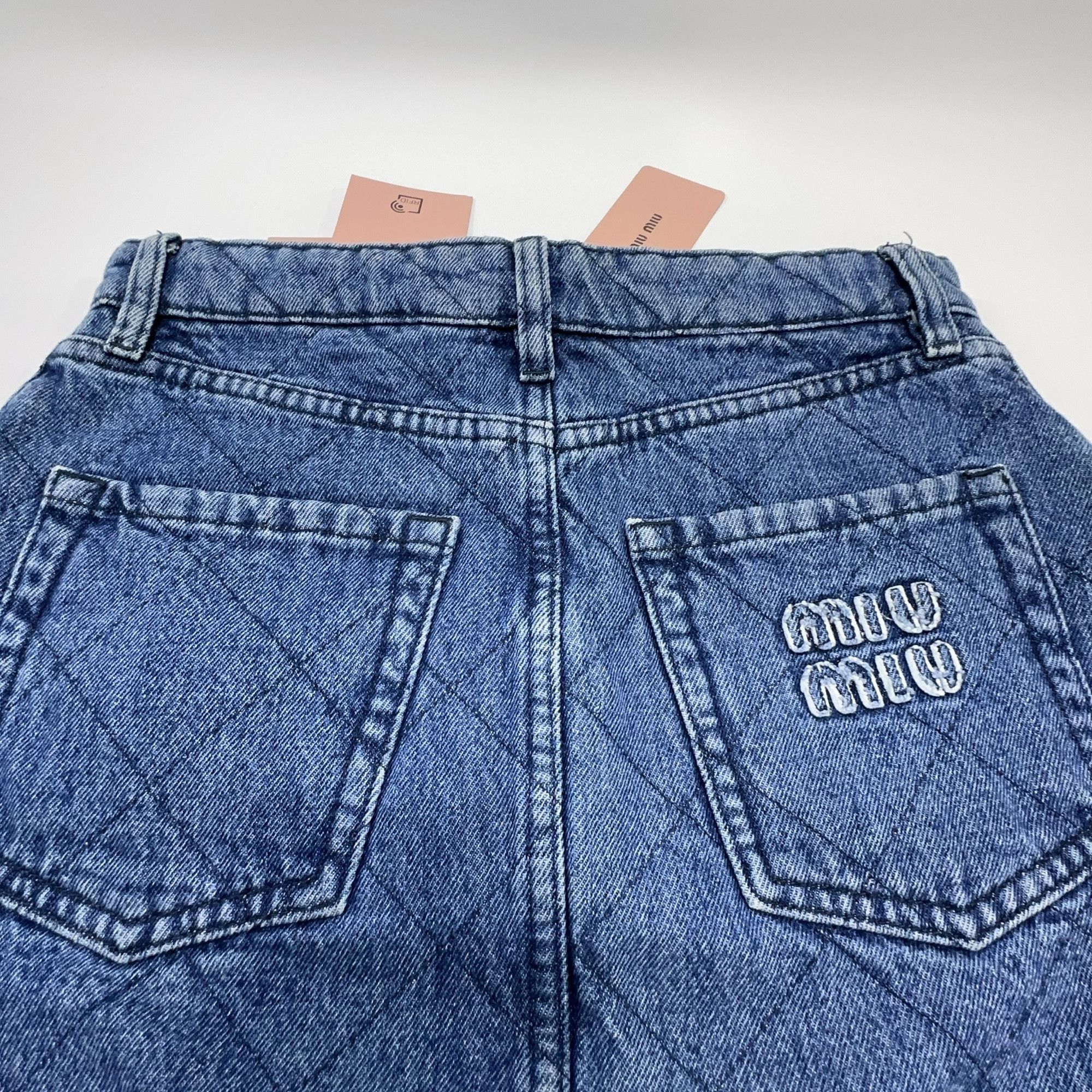 Miu Miu Miu Miu Quilted Denim Mini Skirt Size 40 Size 27" / US 4 / IT 40 - 10 Thumbnail