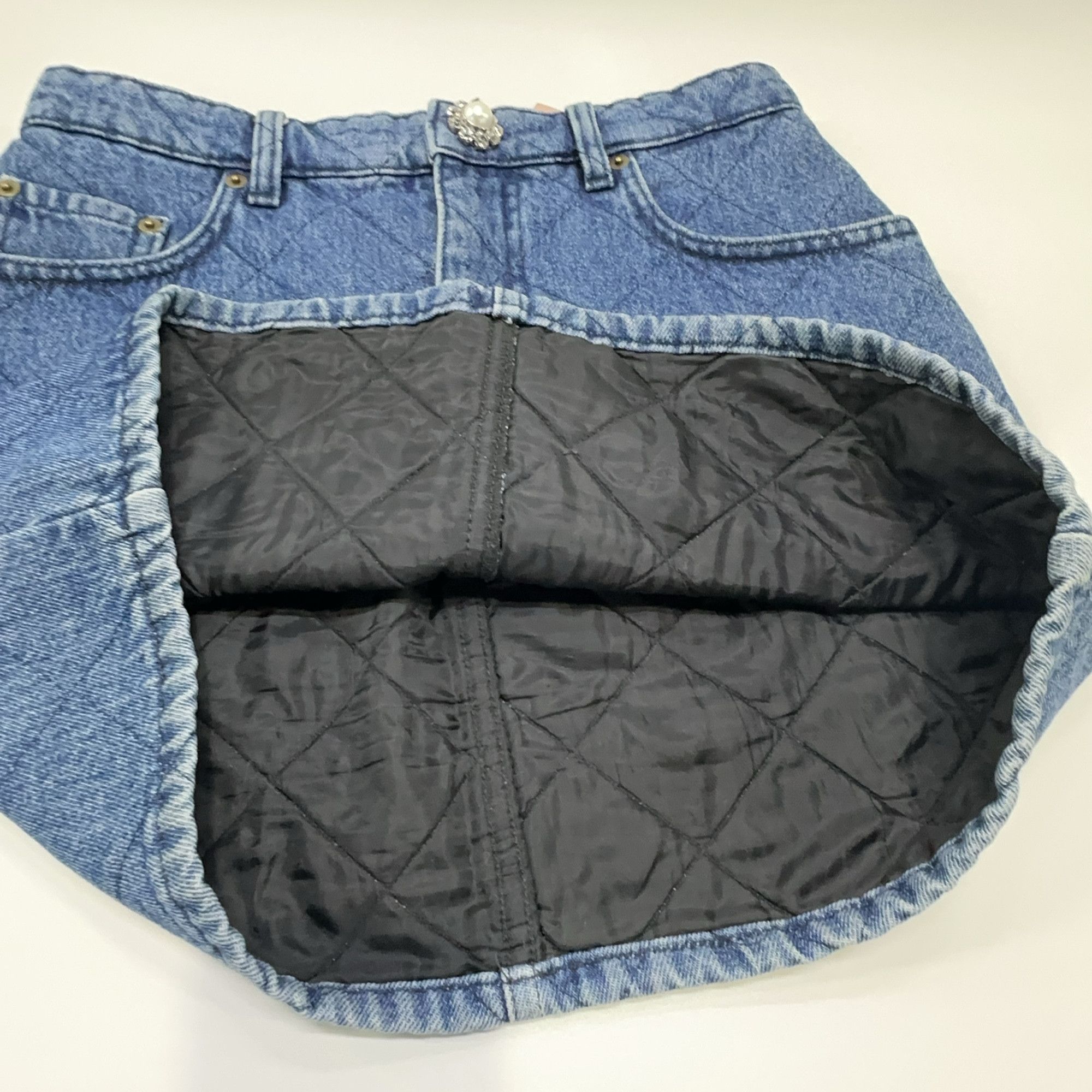 Miu Miu Miu Miu Quilted Denim Mini Skirt Size 40 Size 27" / US 4 / IT 40 - 9 Thumbnail