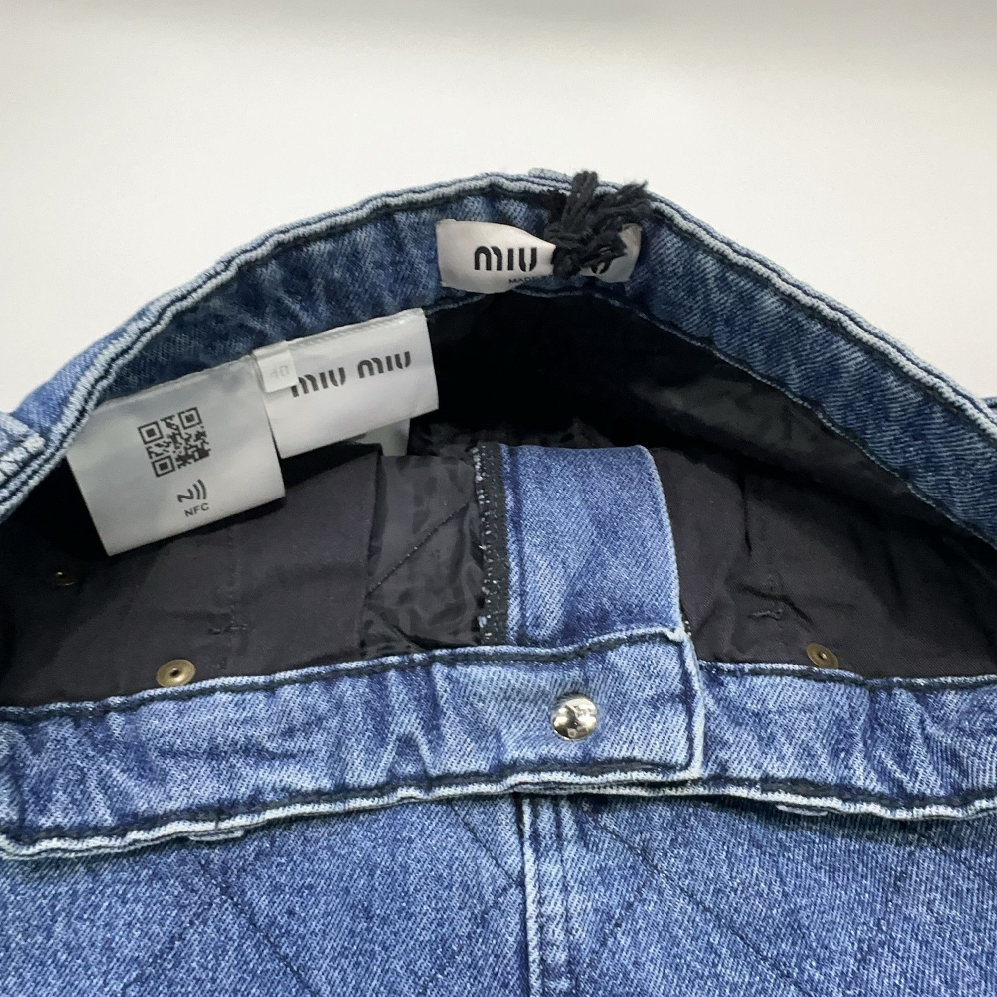 Miu Miu Miu Miu Quilted Denim Mini Skirt Size 40 Size 27" / US 4 / IT 40 - 8 Thumbnail