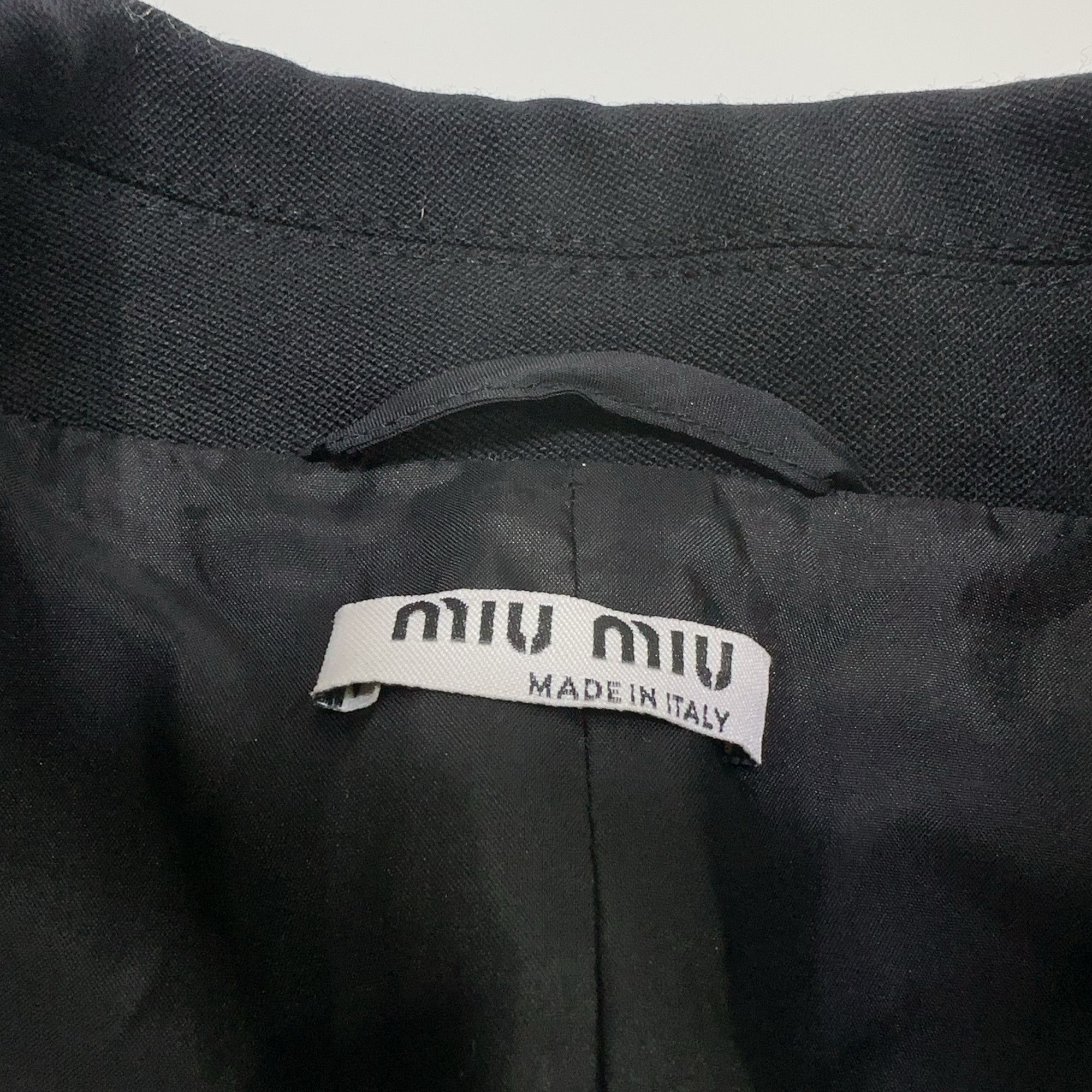 Miu Miu Miu Miu Black Cropped Blazer Size 38 Size XS / US 0-2 / IT 36-38 - 3 Thumbnail