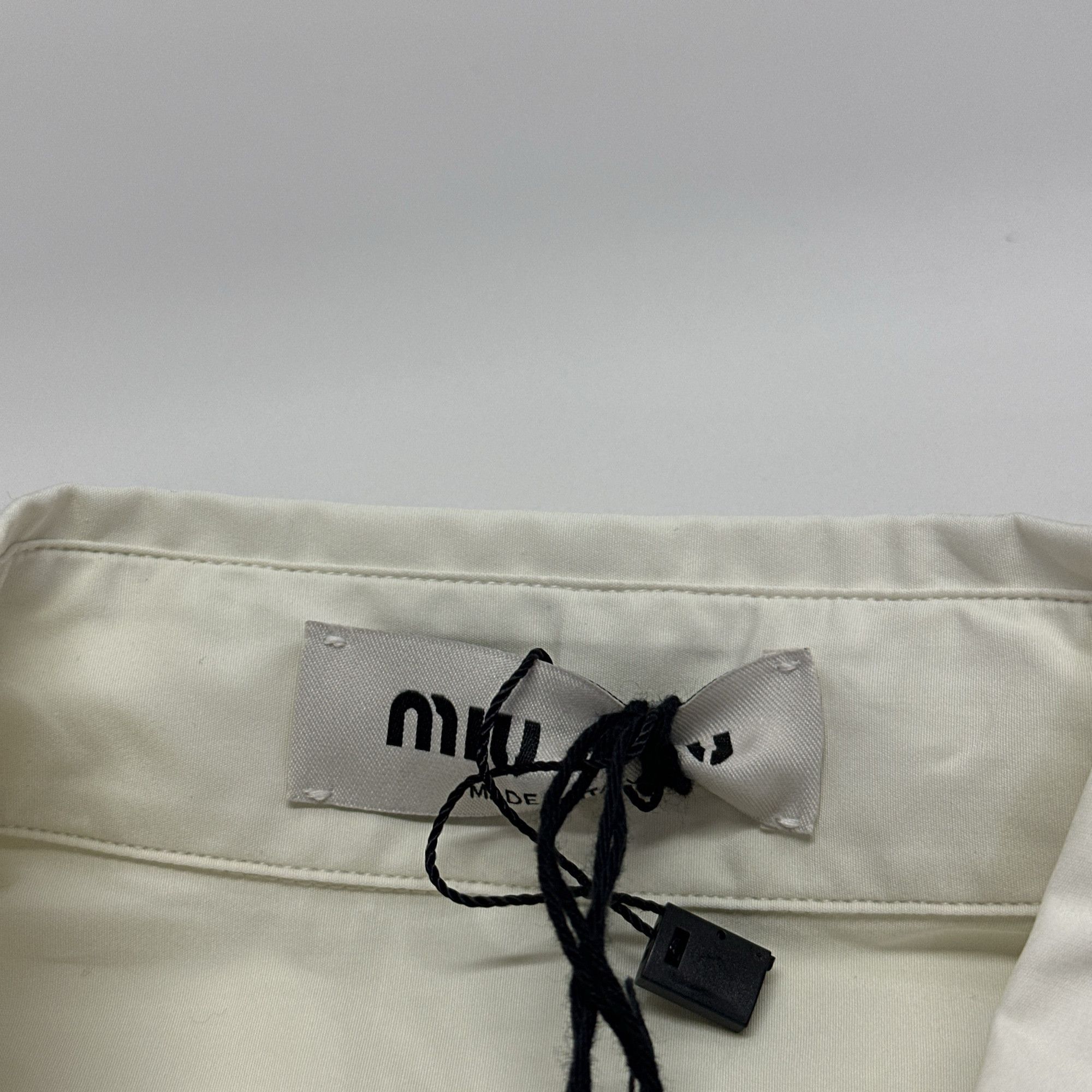 Miu Miu Miu Miu Logo Embroidered Cotton Button Up Shirt Size 40 Size S / US 4 / IT 40 - 3 Thumbnail