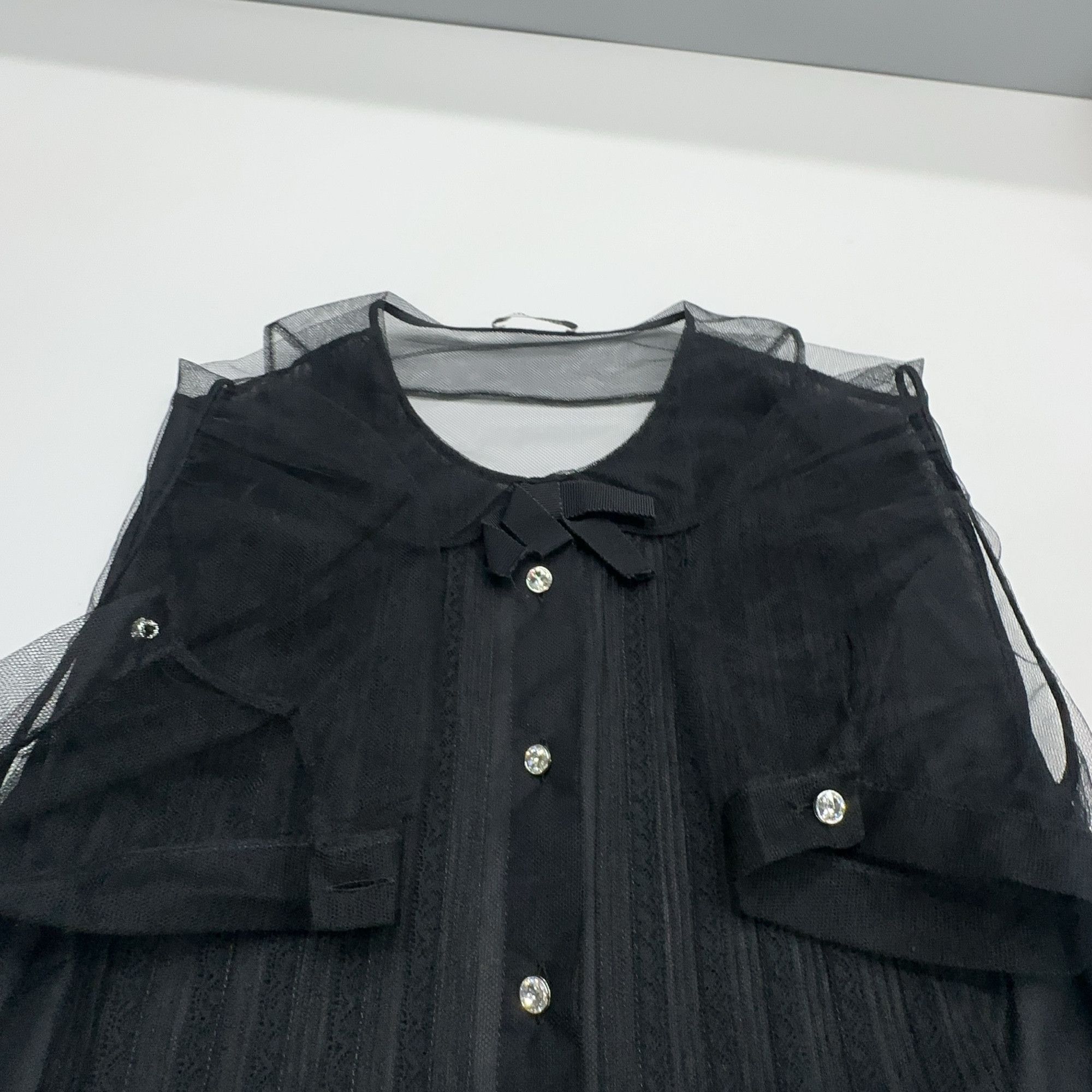 Miu Miu Miu Miu Black Sheer Button Up Blouse Size 38 Size XS / US 0-2 / IT 36-38 - 8 Thumbnail