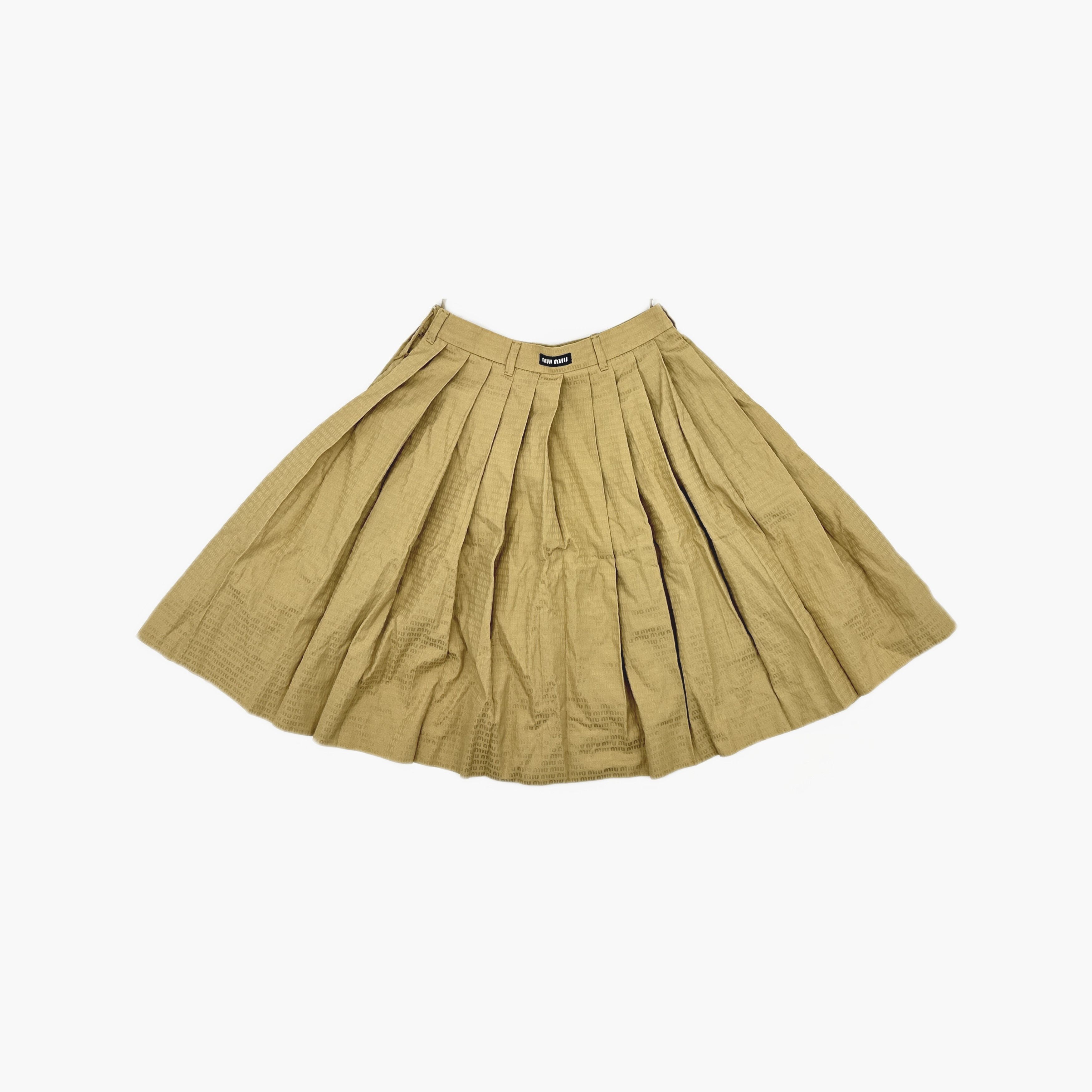 Miu Miu Miu Miu Logo Pleated Skirt Size 36 Size 25" / US 0 / IT 36 - 2 Thumbnail