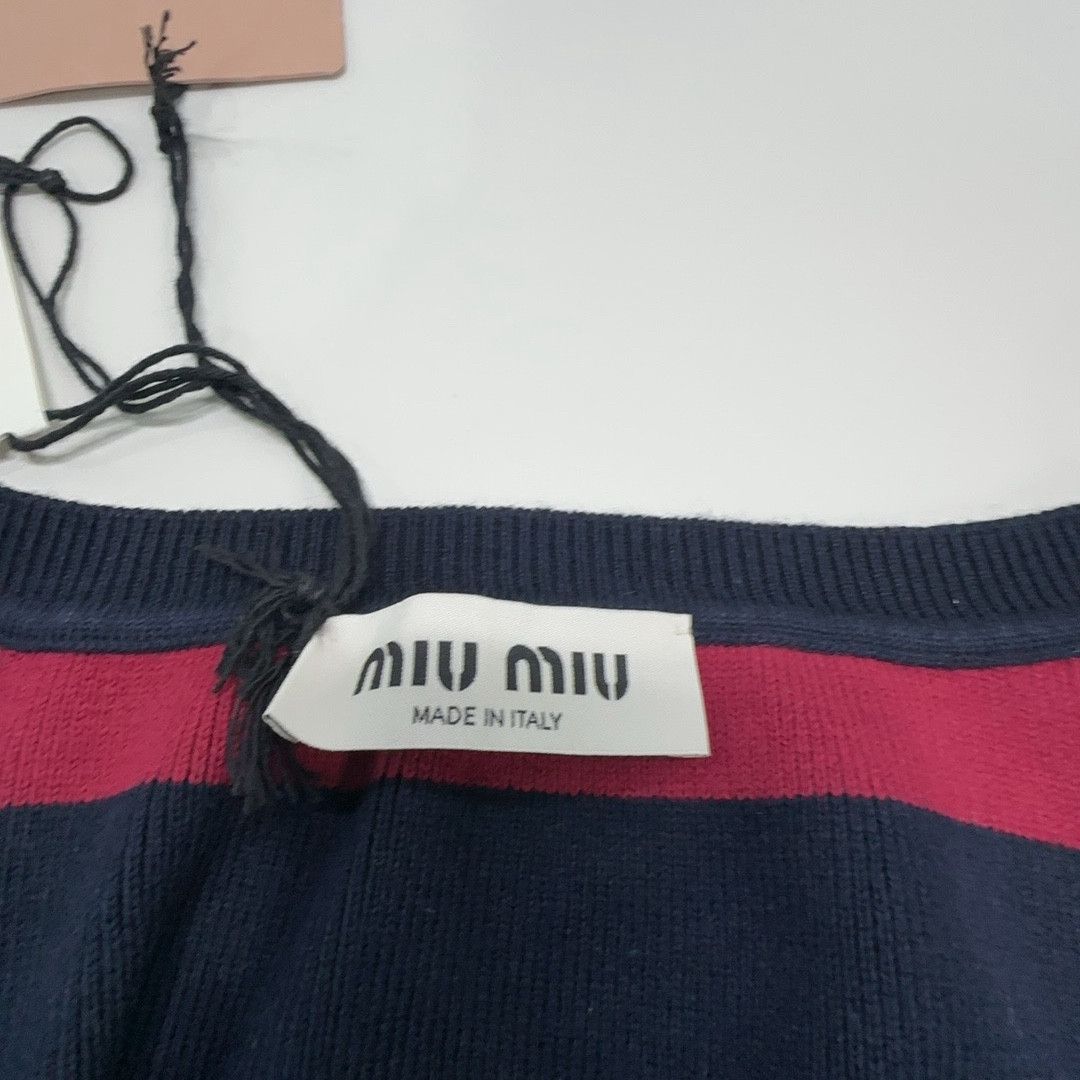 Miu Miu Miu Miu Striped Embroidered Tank Top Size 36 Size XS / US 0-2 / IT 36-38 - 3 Thumbnail