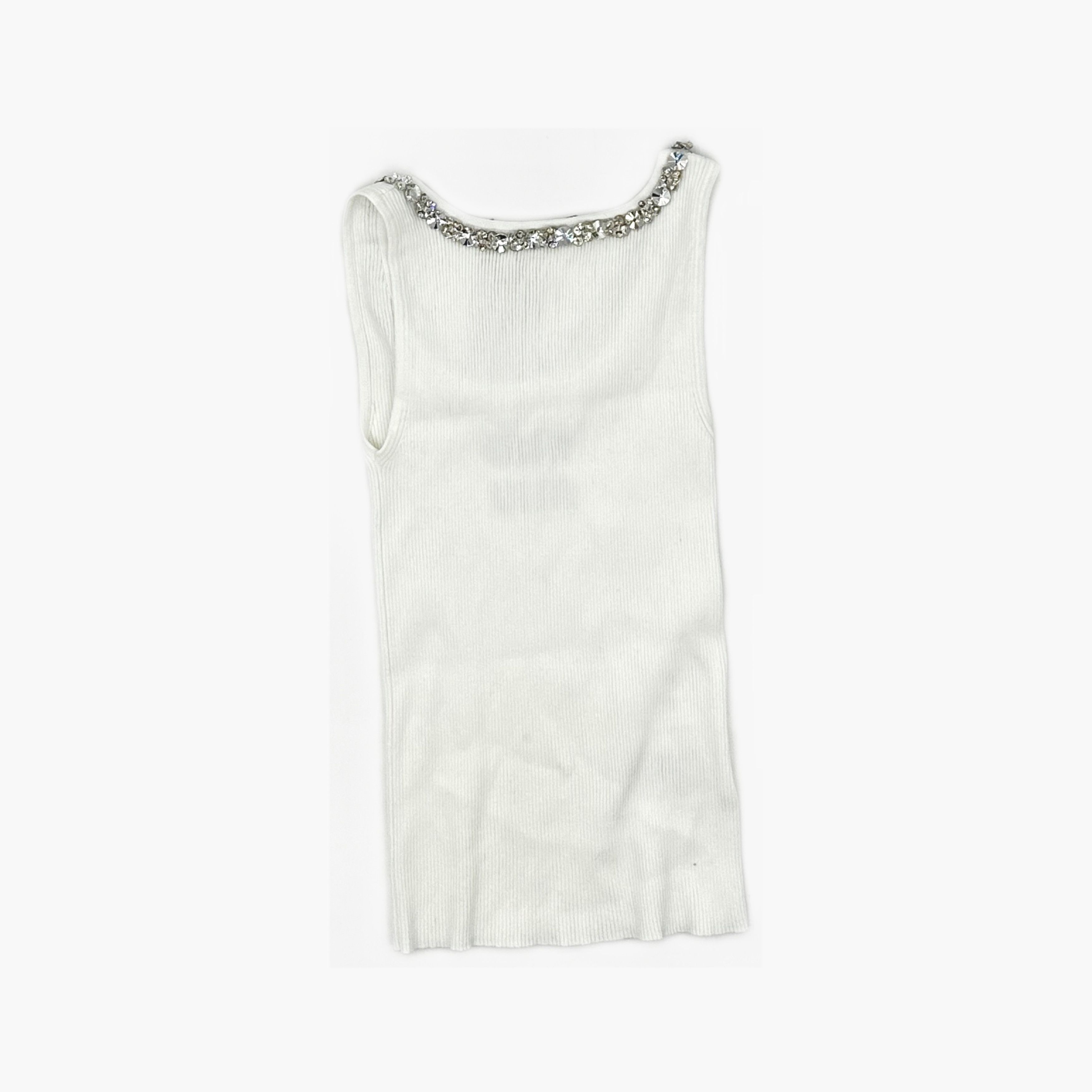 Miu Miu Miu Miu Crystal Embellished Tank Top Size 38 Size XS / US 0-2 / IT 36-38 - 2 Thumbnail