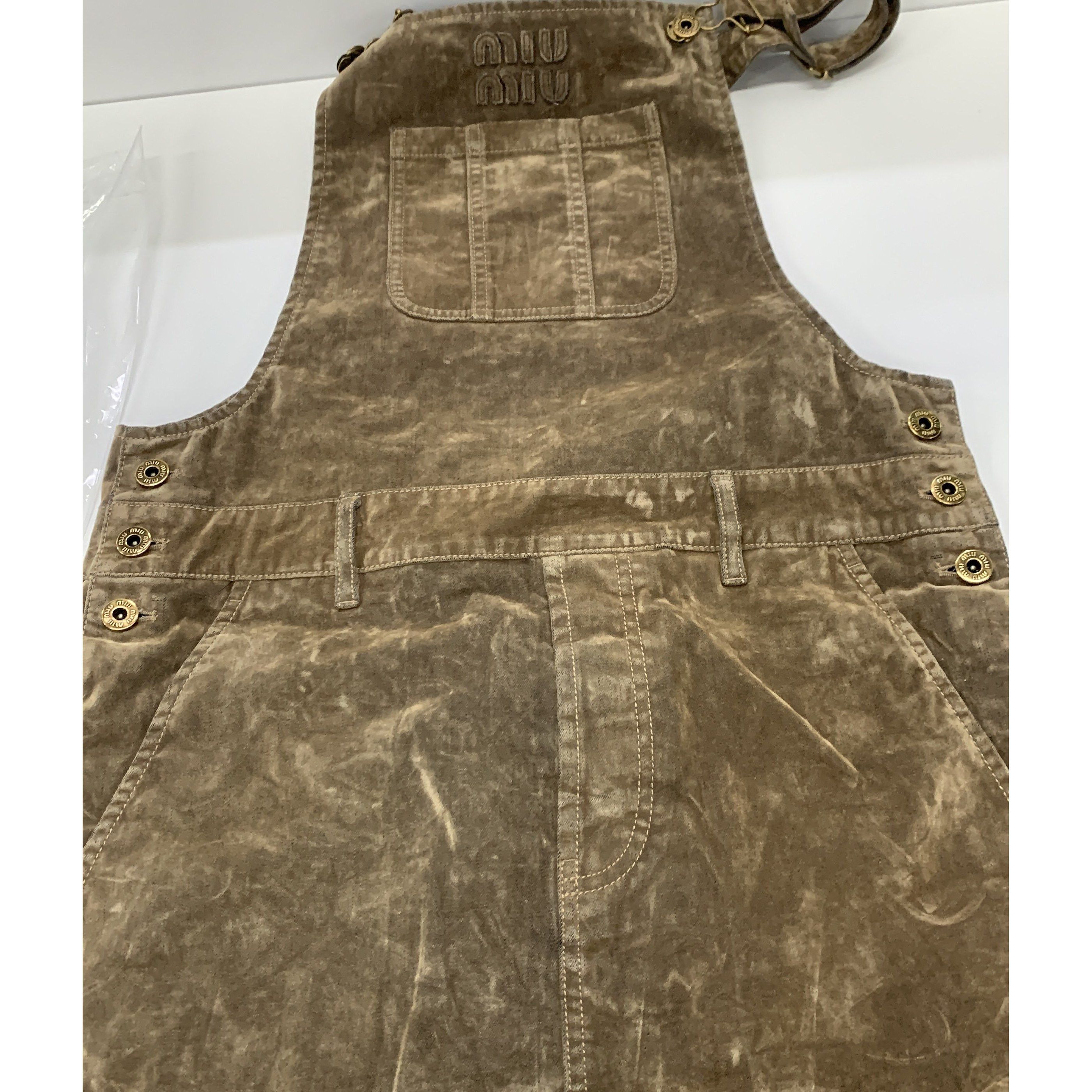 Miu Miu Miu Miu Velvet Chambray Overall Mini Dress Size 36 Size XS / US 0-2 / IT 36-38 - 4 Thumbnail