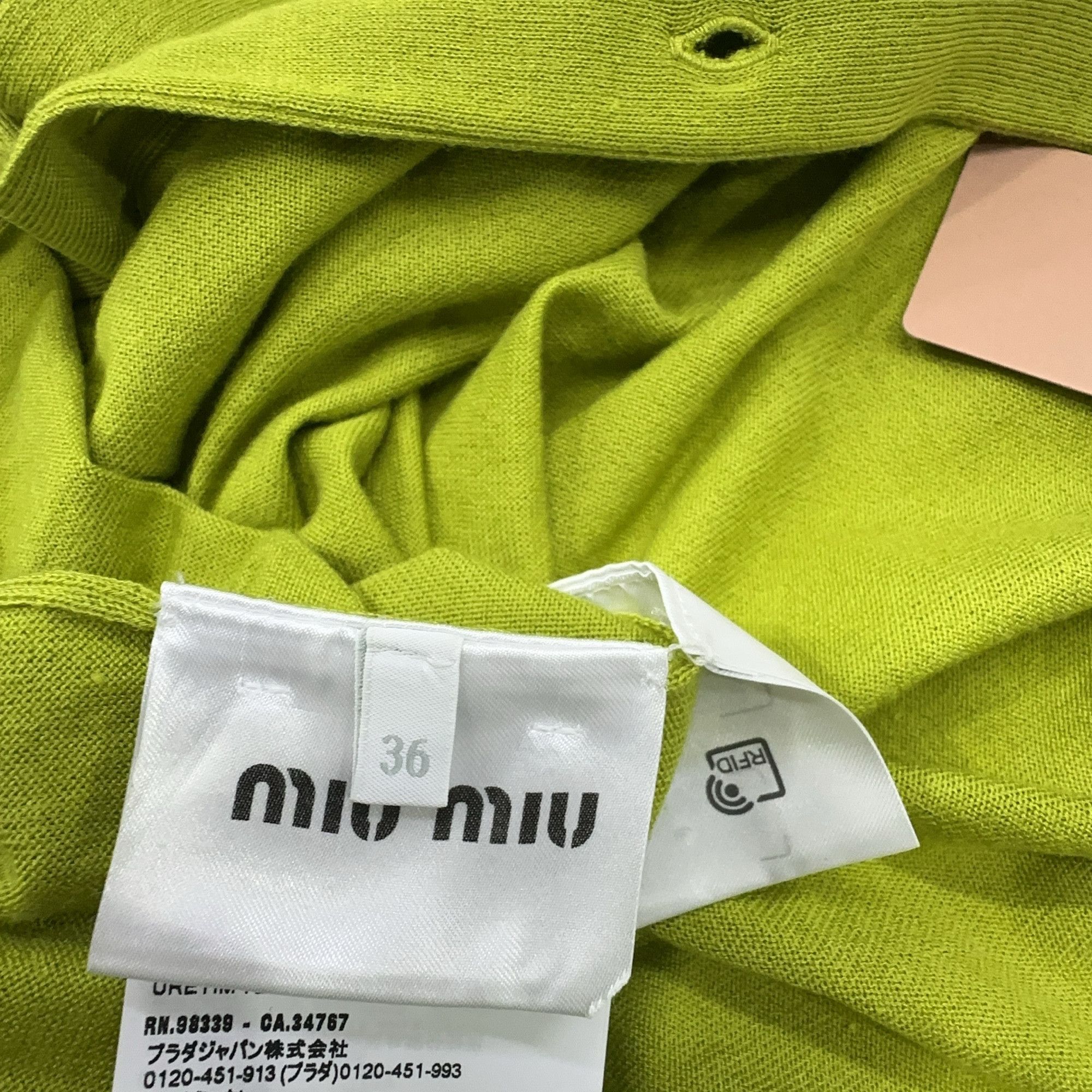 Miu Miu Miu Miu Embroidered Logo Knit Cardigan Size 36 Size XS / US 0-2 / IT 36-38 - 4 Thumbnail