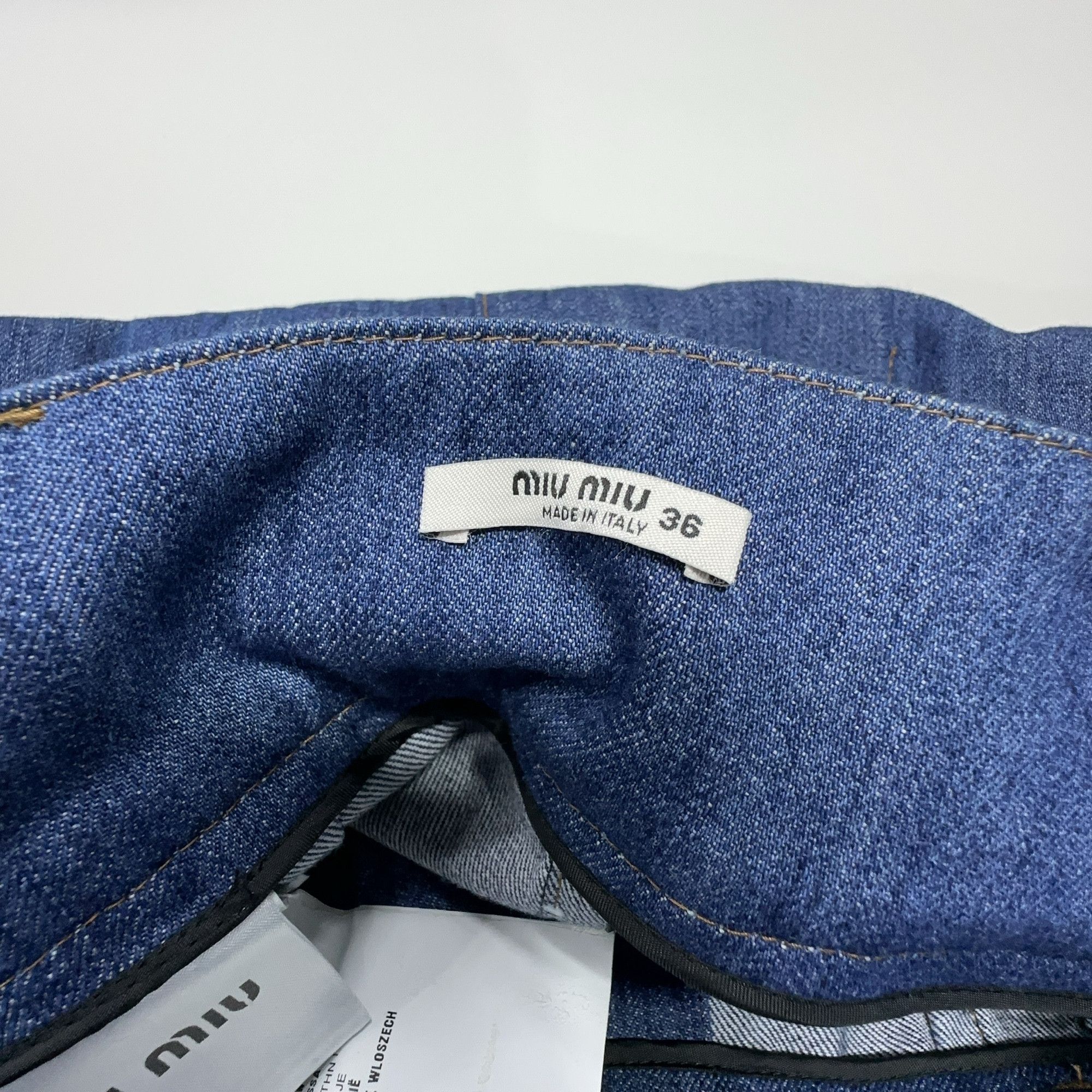Miu Miu Miu Miu Blue Denim Midi Skirt Size 36 Size 25" / US 0 / IT 36 - 3 Thumbnail