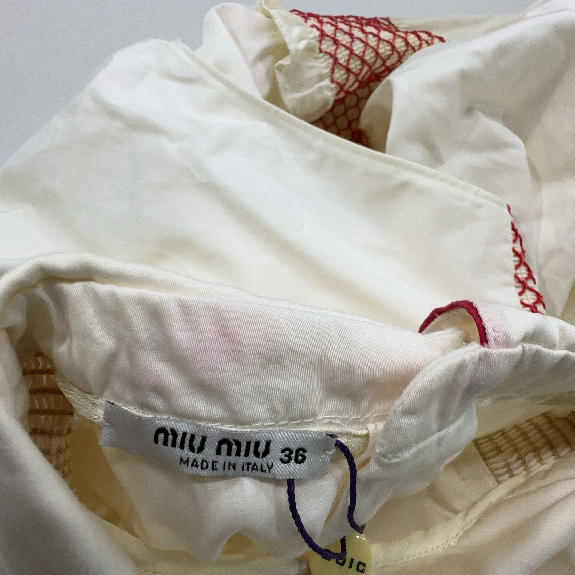 Miu Miu Miu Miu Embroidered Sleeveless Mini Dress Size 36 Size XS / US 0-2 / IT 36-38 - 4 Thumbnail