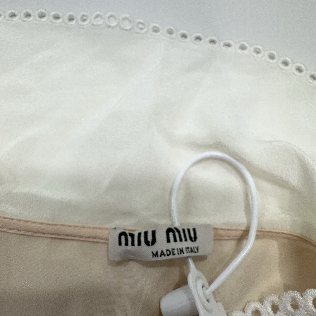Miu Miu Miu Miu Peter Pan Collar Silk Blouse Size 40 Size S / US 4 / IT 40 - 5 Thumbnail