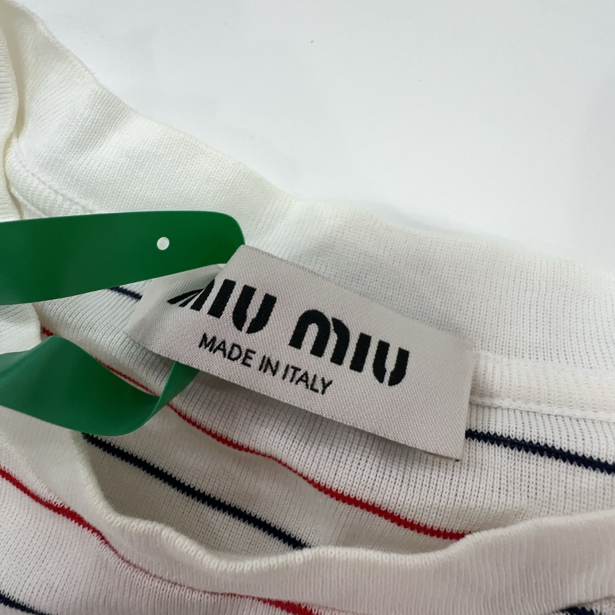 Miu Miu Miu Miu Striped Logo Patch Long Sleeve T-Shirt Size XS Size XS / US 0-2 / IT 36-38 - 3 Thumbnail