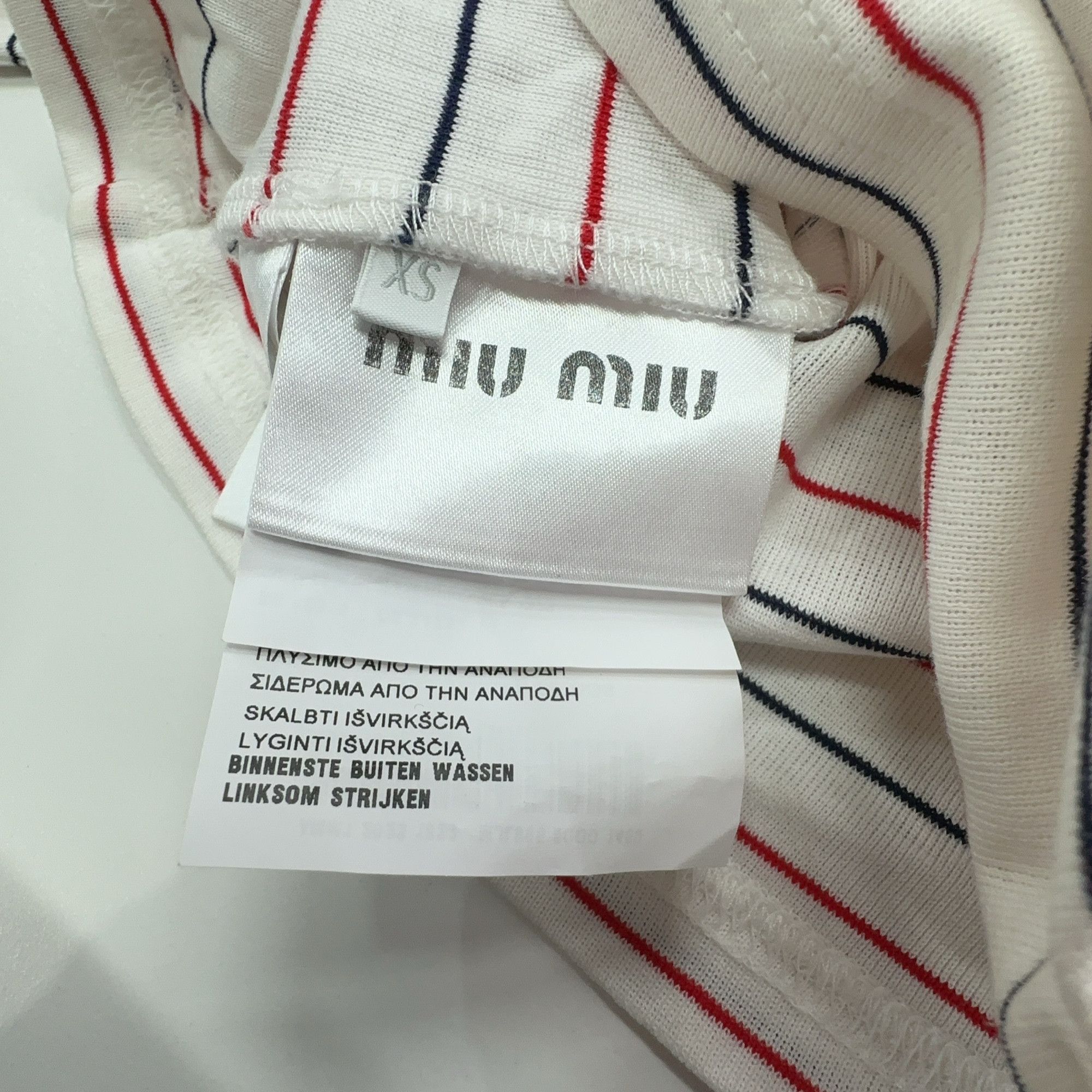 Miu Miu Miu Miu Striped Logo Patch Long Sleeve T-Shirt Size XS Size XS / US 0-2 / IT 36-38 - 4 Thumbnail