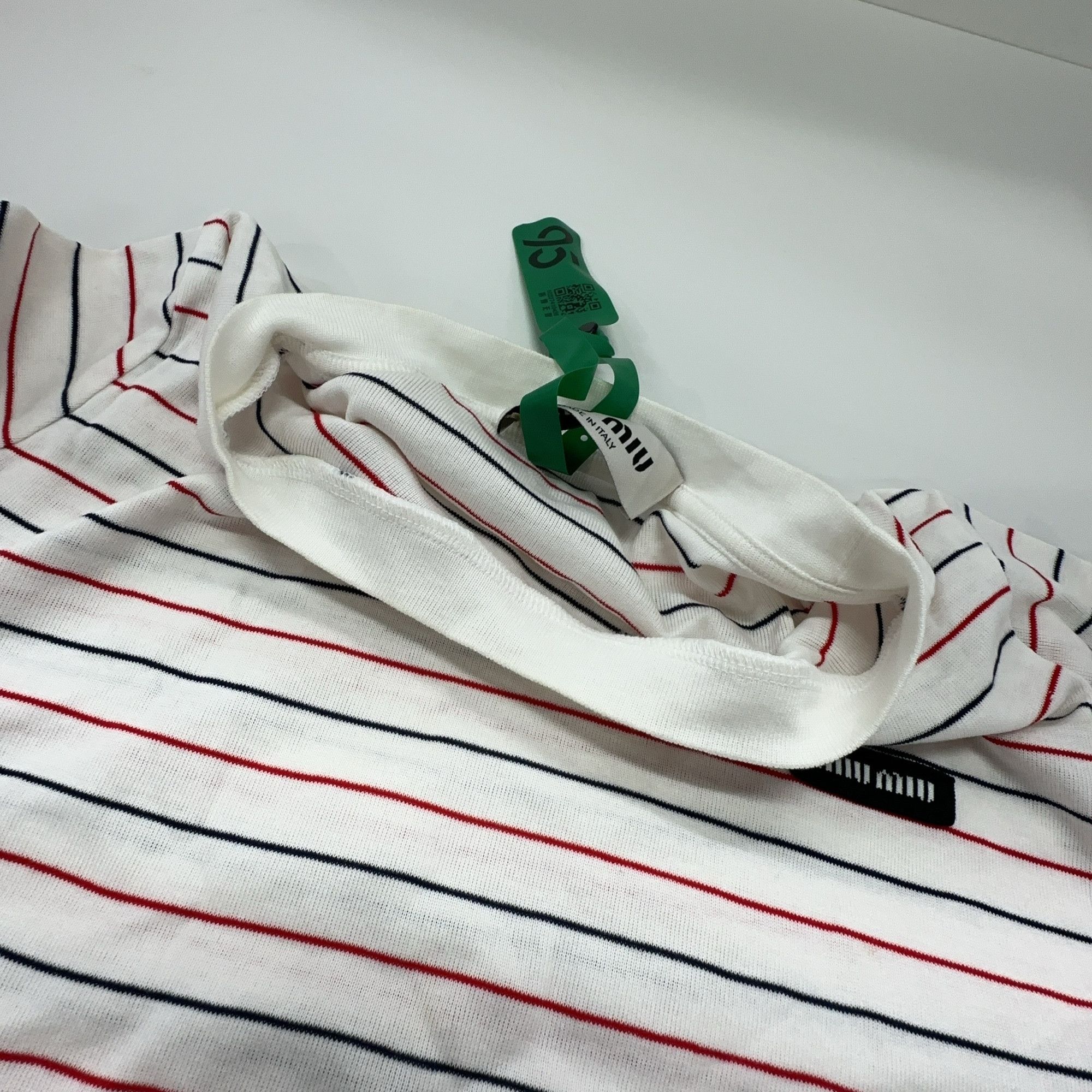 Miu Miu Miu Miu Striped Logo Patch Long Sleeve T-Shirt Size XS Size XS / US 0-2 / IT 36-38 - 6 Thumbnail