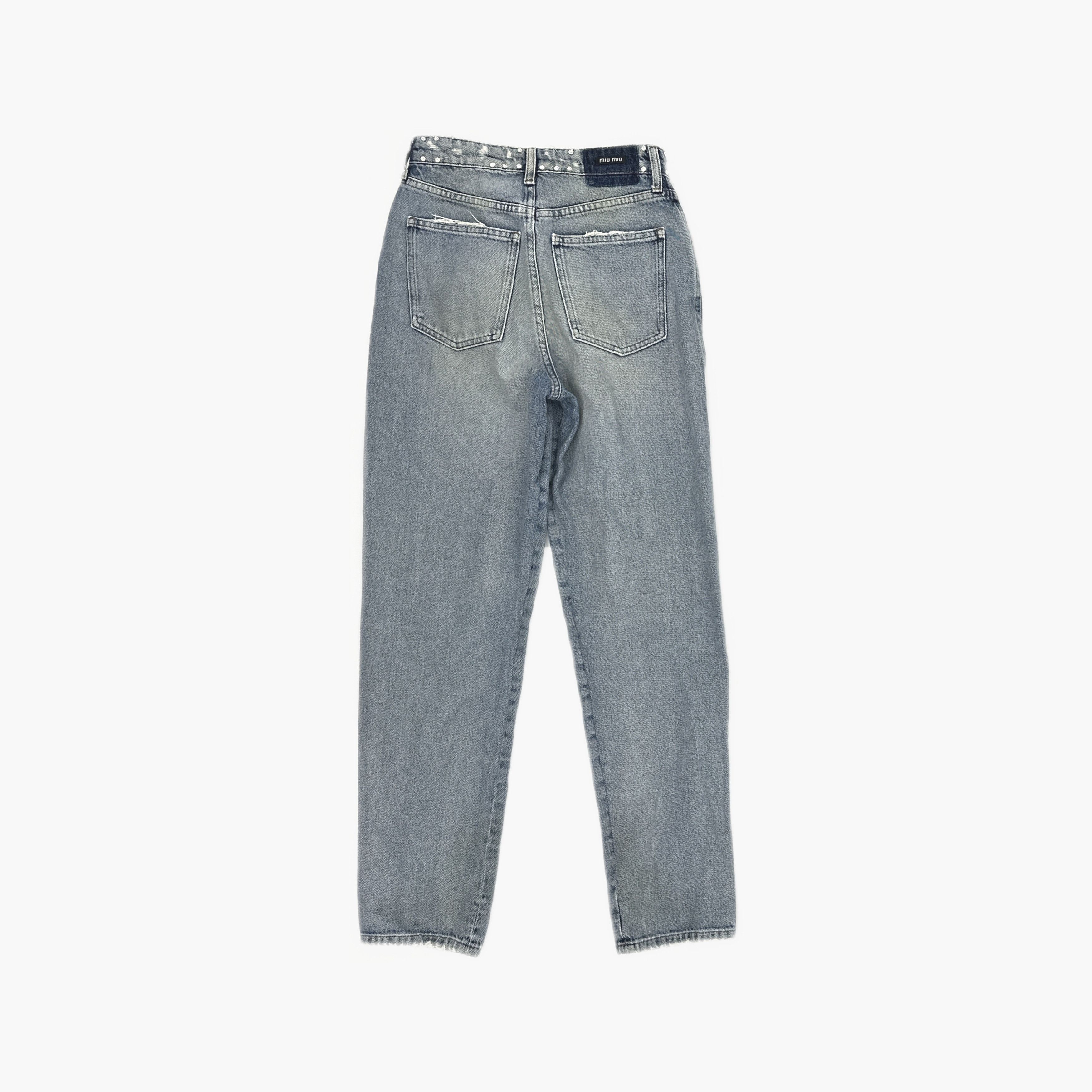 Miu Miu Miu Miu Embellished Waist Jeans Size 24 Size 24" / US 00 / IT 34 - 2 Thumbnail