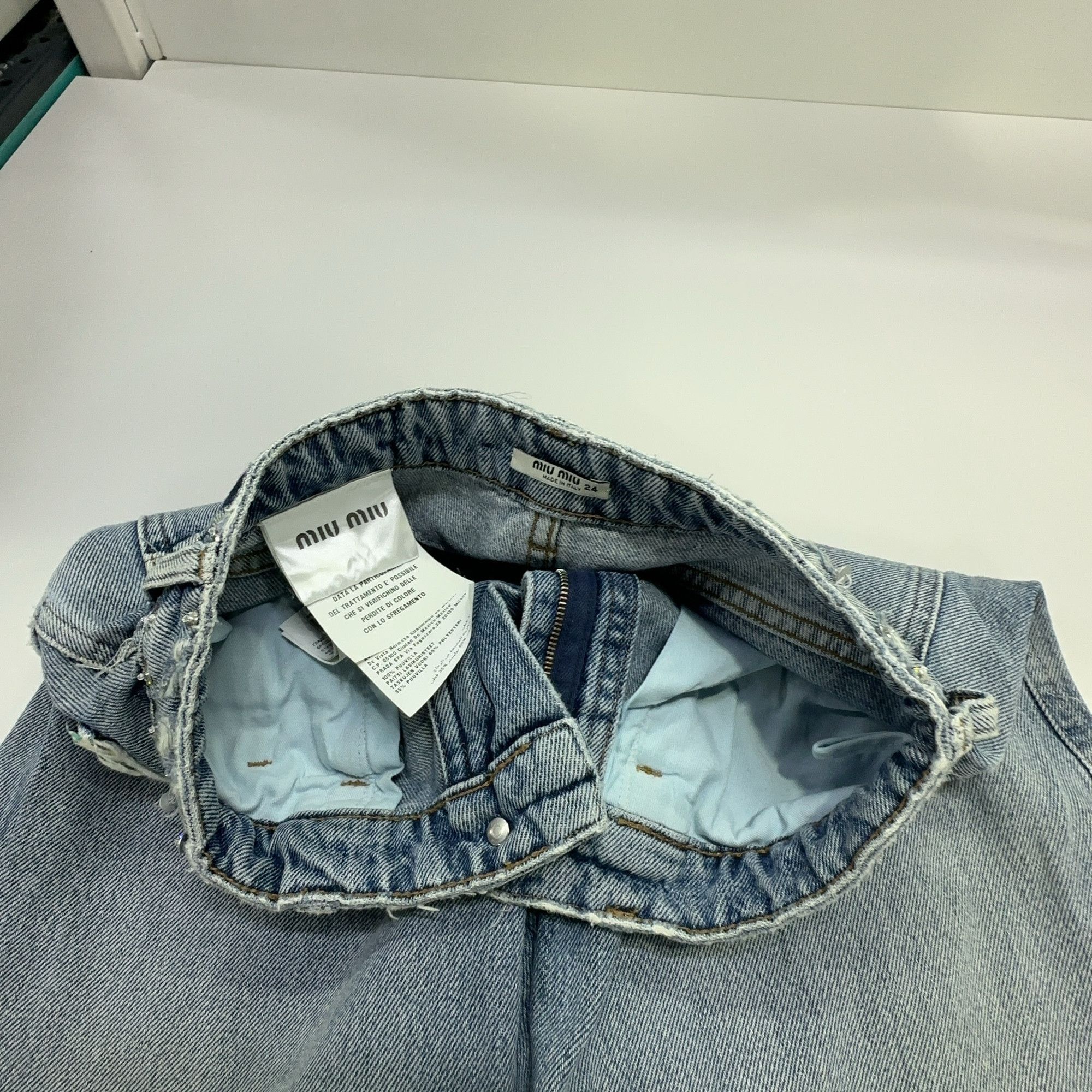 Miu Miu Miu Miu Embellished Waist Jeans Size 24 Size 24" / US 00 / IT 34 - 6 Thumbnail