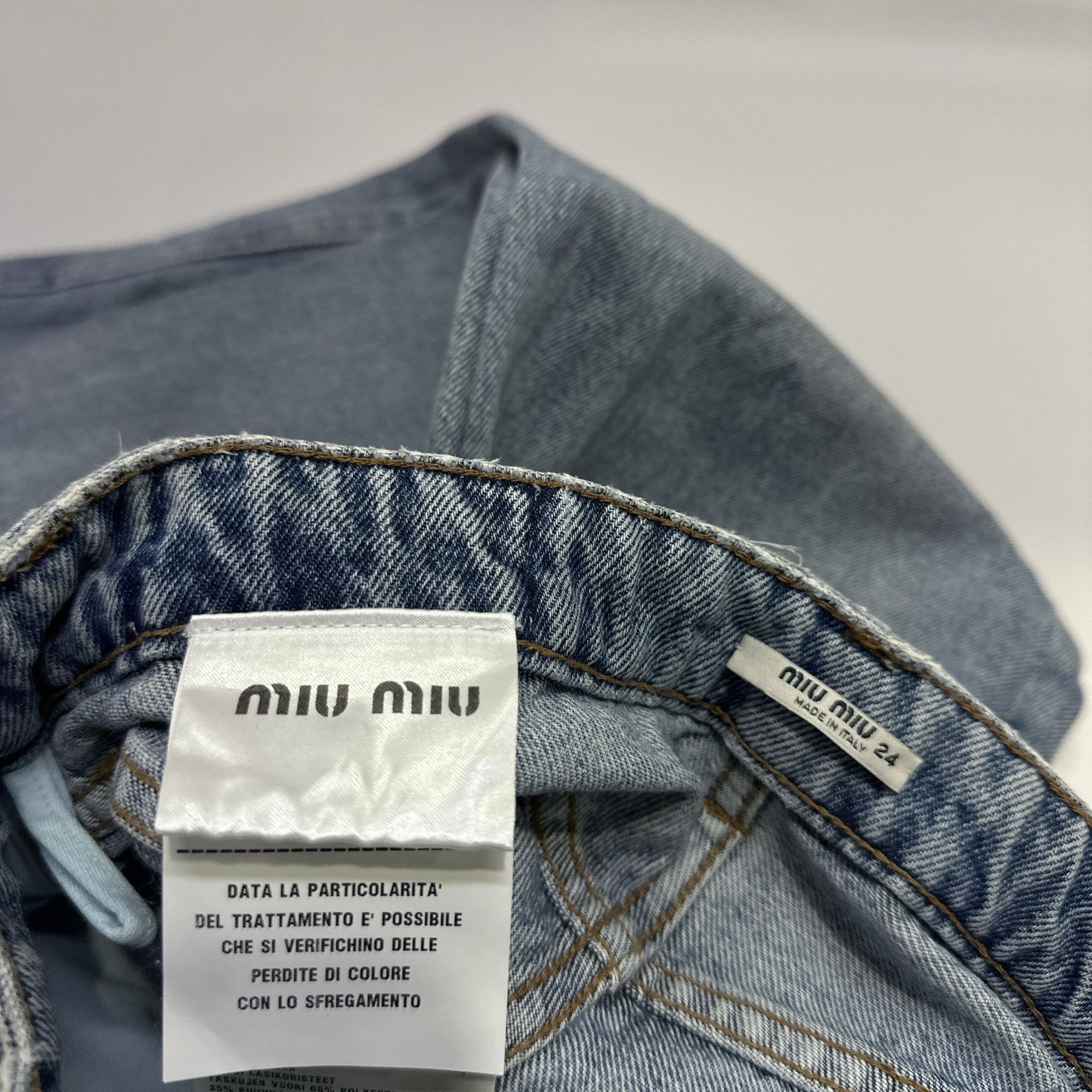 Miu Miu Miu Miu Embellished Waist Jeans Size 24 Size 24" / US 00 / IT 34 - 3 Thumbnail