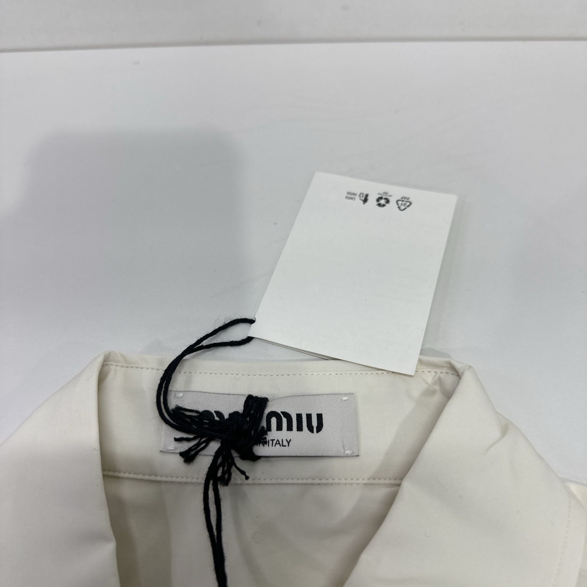 Miu Miu Miu Miu Embroidered Cotton Button Up Shirt Size 40 Size S / US 4 / IT 40 - 4 Thumbnail