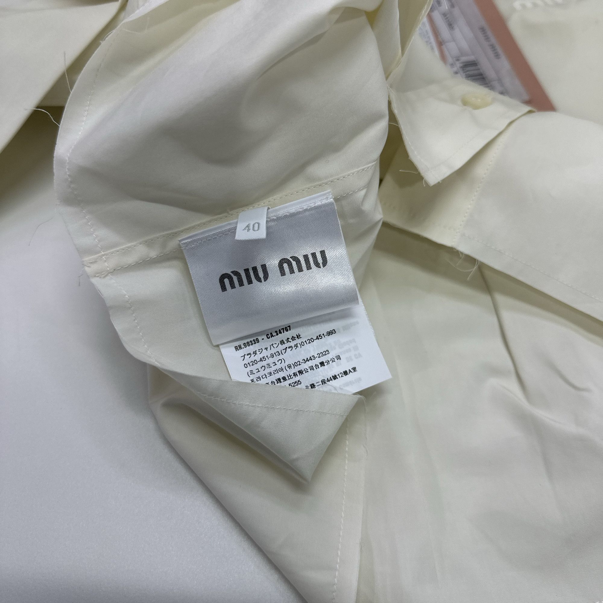 Miu Miu Miu Miu Embroidered Cotton Button Up Shirt Size 40 Size S / US 4 / IT 40 - 5 Thumbnail