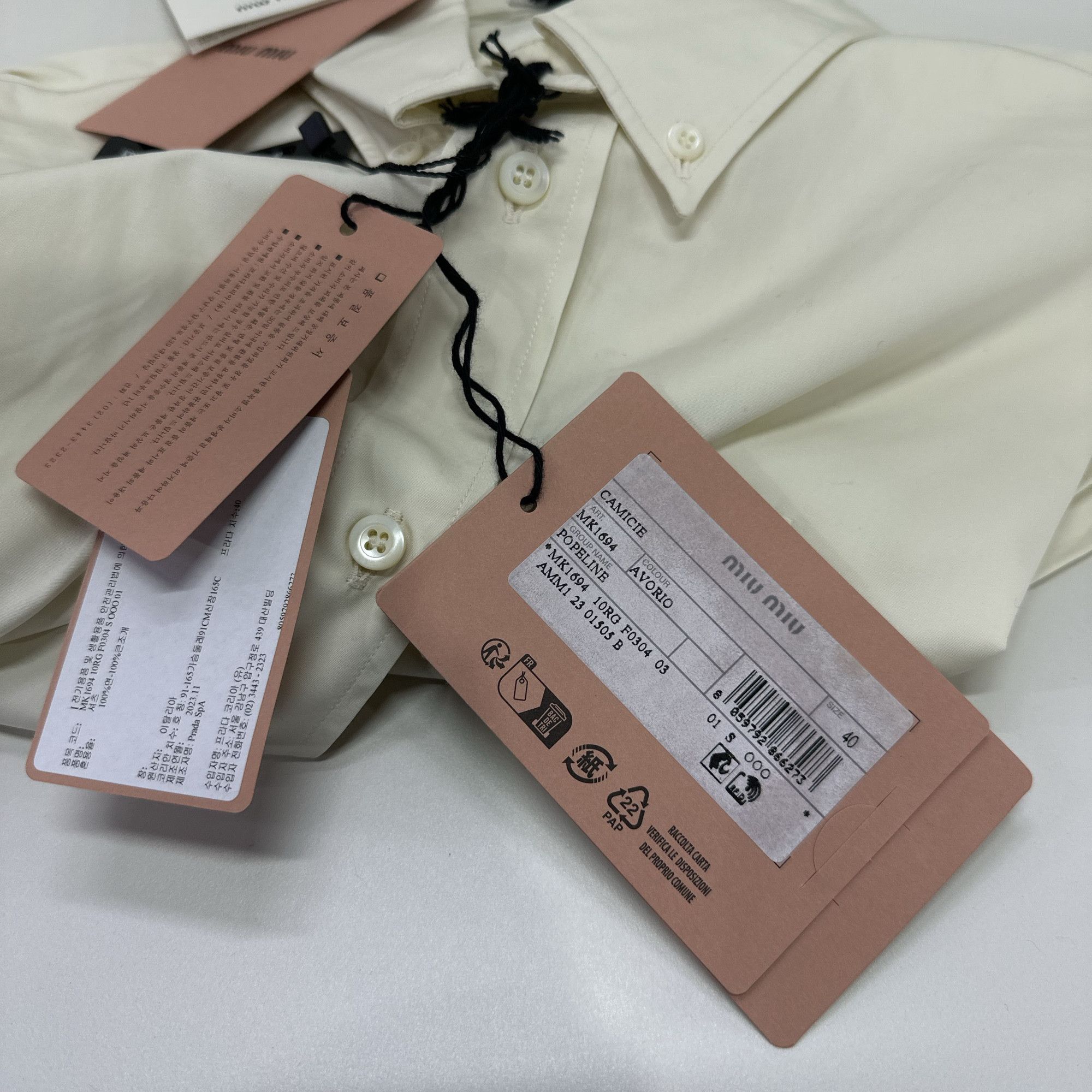 Miu Miu Miu Miu Embroidered Cotton Button Up Shirt Size 40 Size S / US 4 / IT 40 - 3 Thumbnail