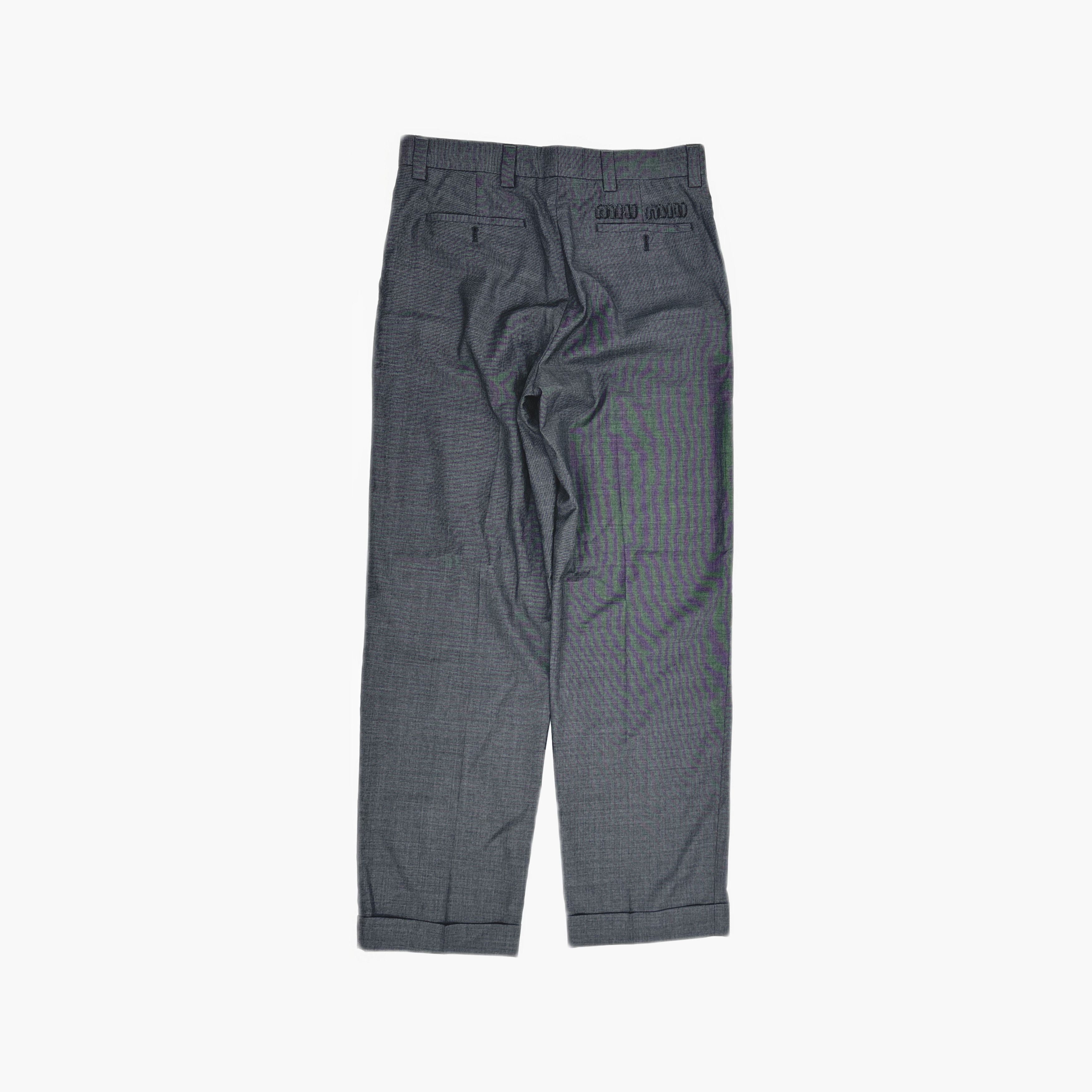 Miu Miu Miu Miu Grey Wool Pants Size 36 Size 25" / US 0 / IT 36 - 2 Thumbnail